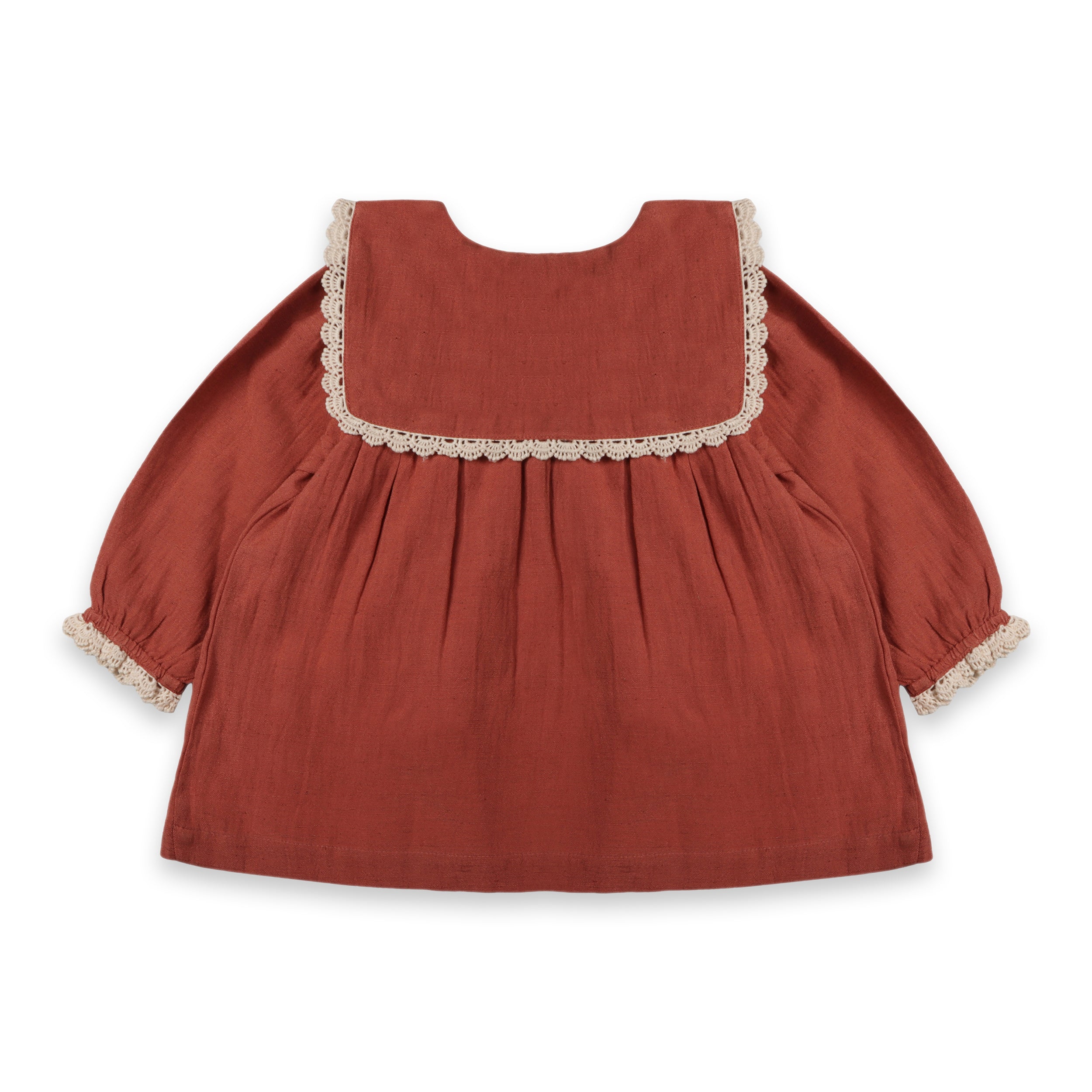 Sola Embroidered Collar Baby Dress & Bloomer Set (Organic Cotton)
