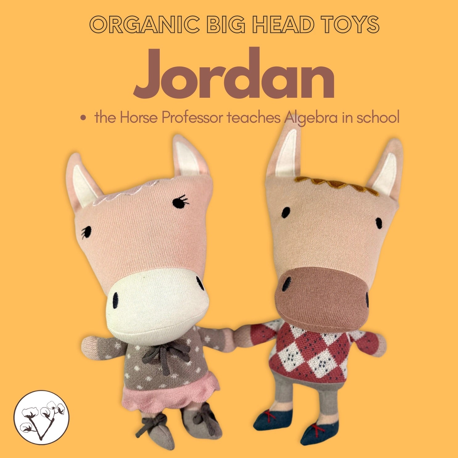 Jordan Horse Organic Cotton Hand Knit Stuffed Animal Baby Toy