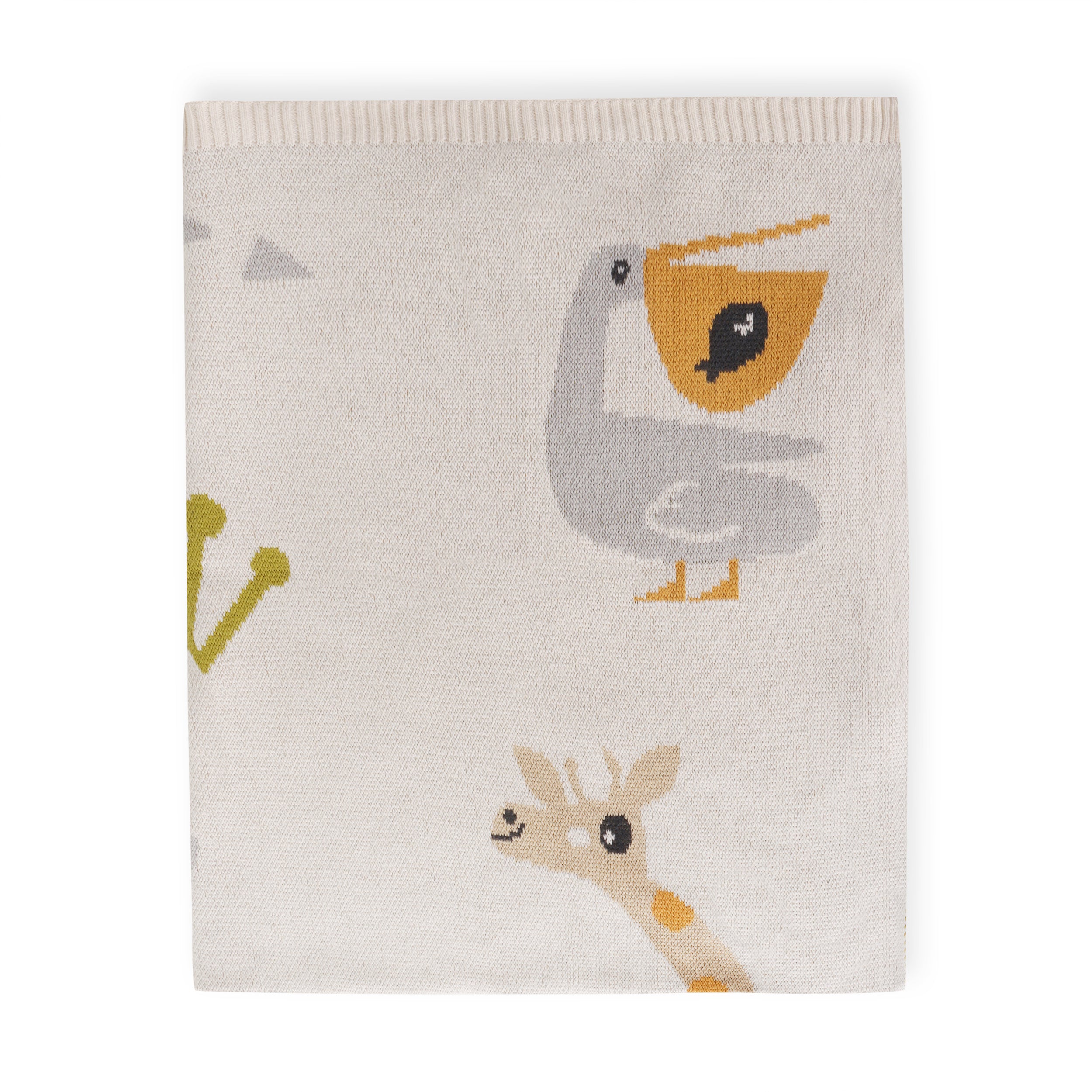 Jungle Friends - Jacquard Sweater Knit Baby Blankets (Organic Cotton)