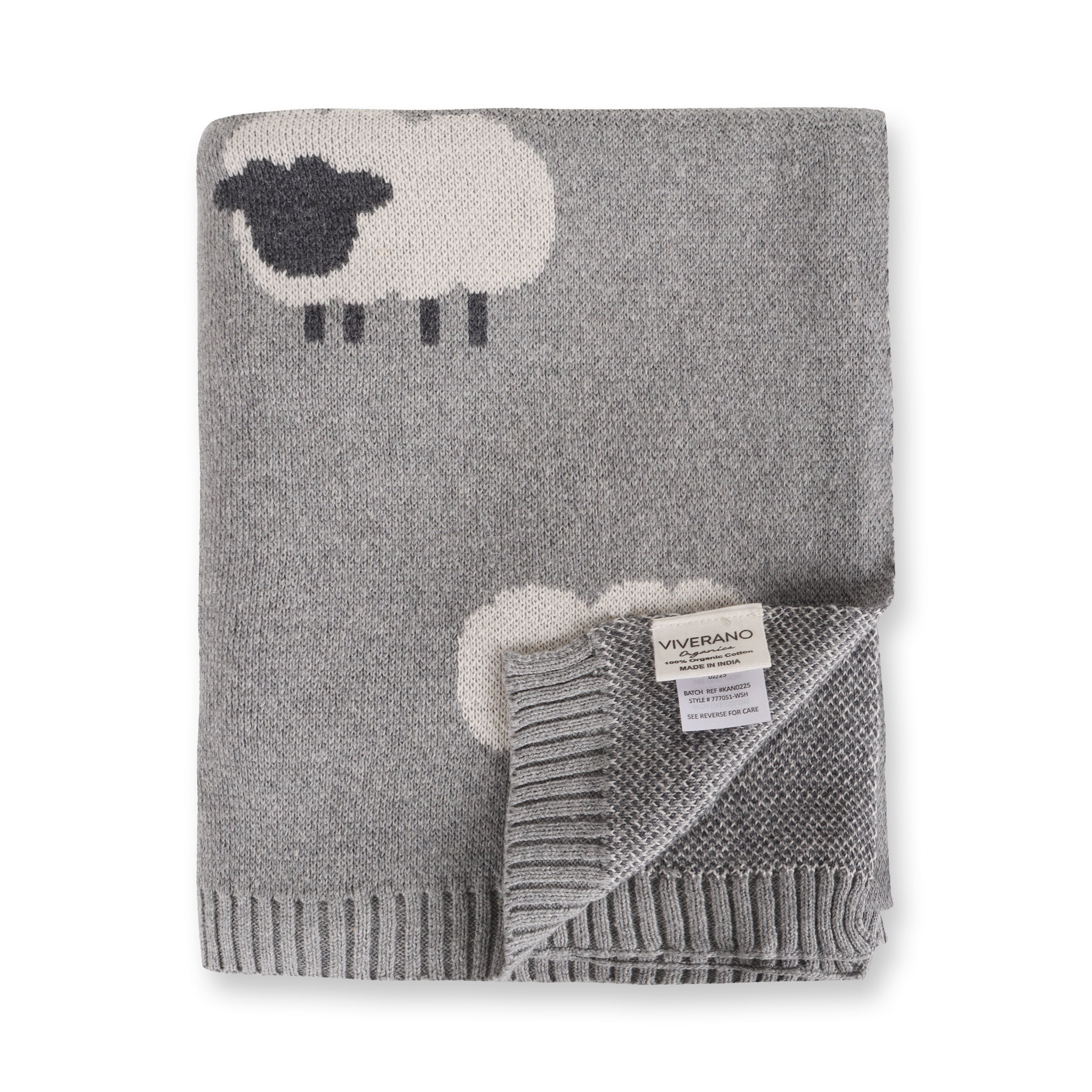 Wooly Sheep 3D - Organic Cotton Jacquard Knit Baby Blanket
