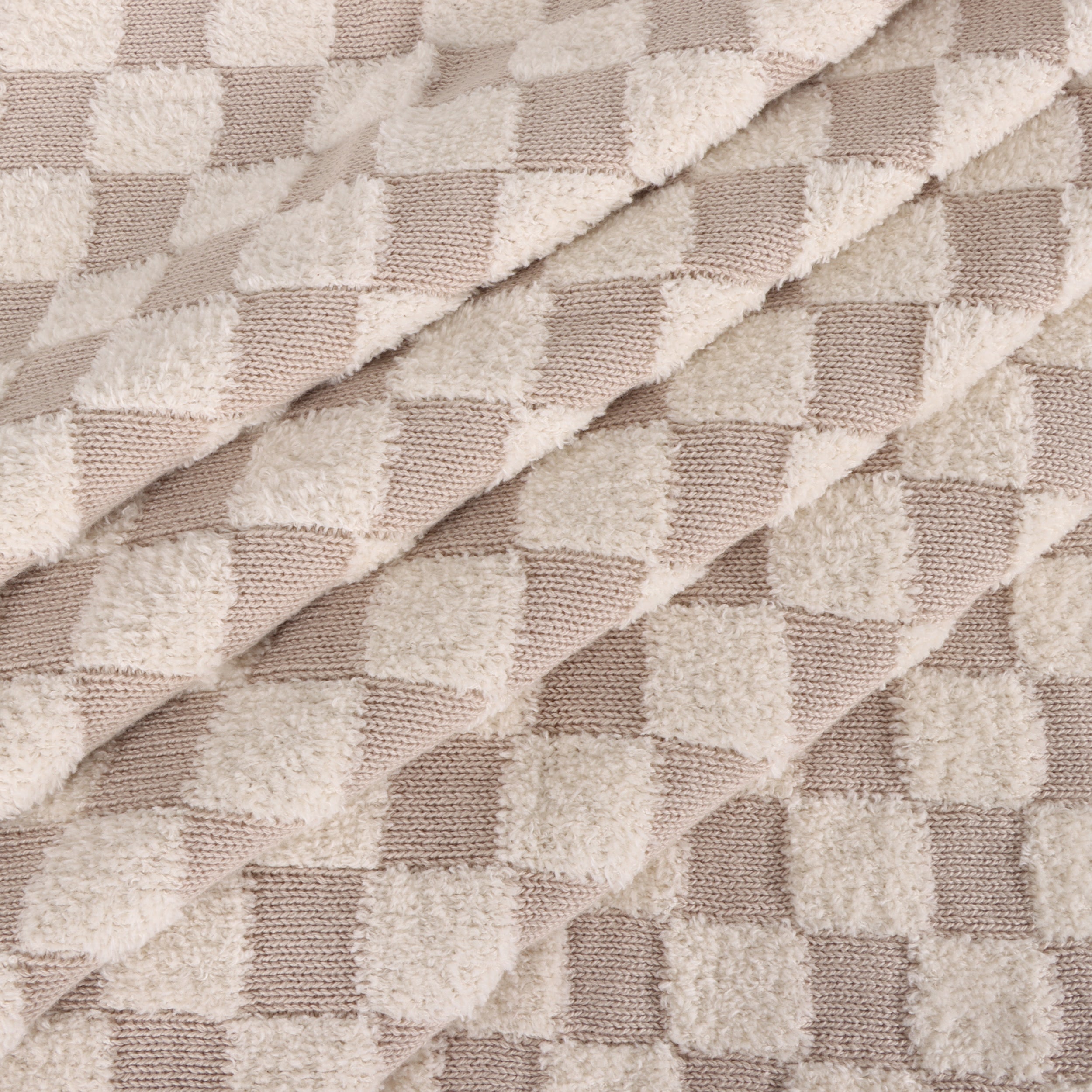 Checkered - Jacquard Terry Knit Baby Blankets (Organic Cotton) - 2 Colors