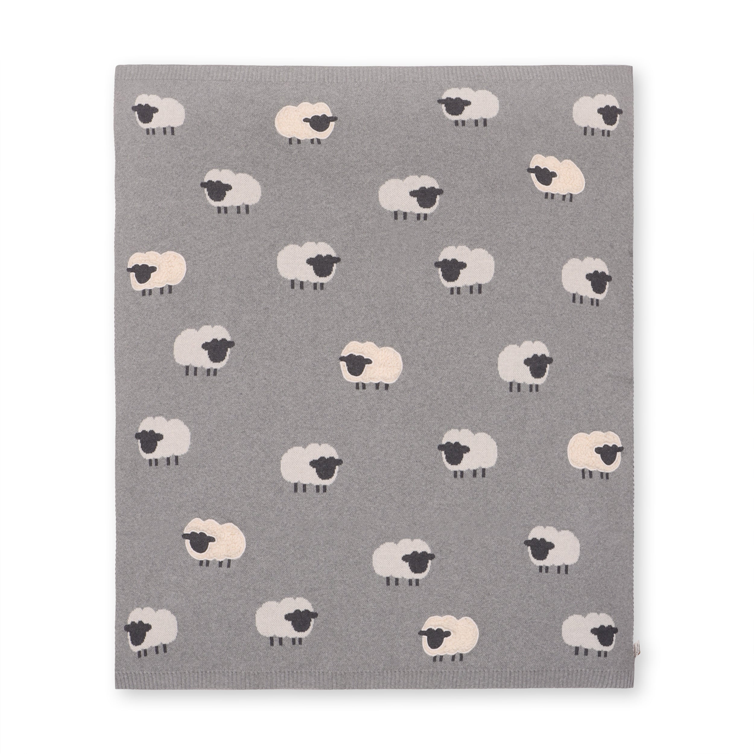 Wooly Sheep 3D - Organic Cotton Jacquard Knit Baby Blanket