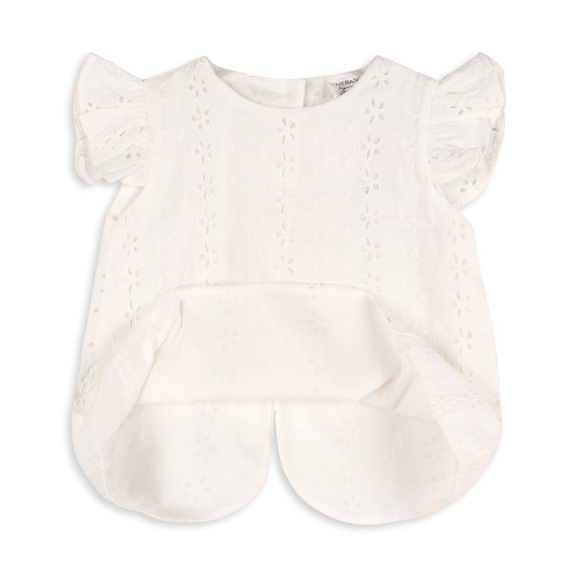Milly Eyelet & Bows Baby Top + Ruffled Bloomer (Organic Cotton)