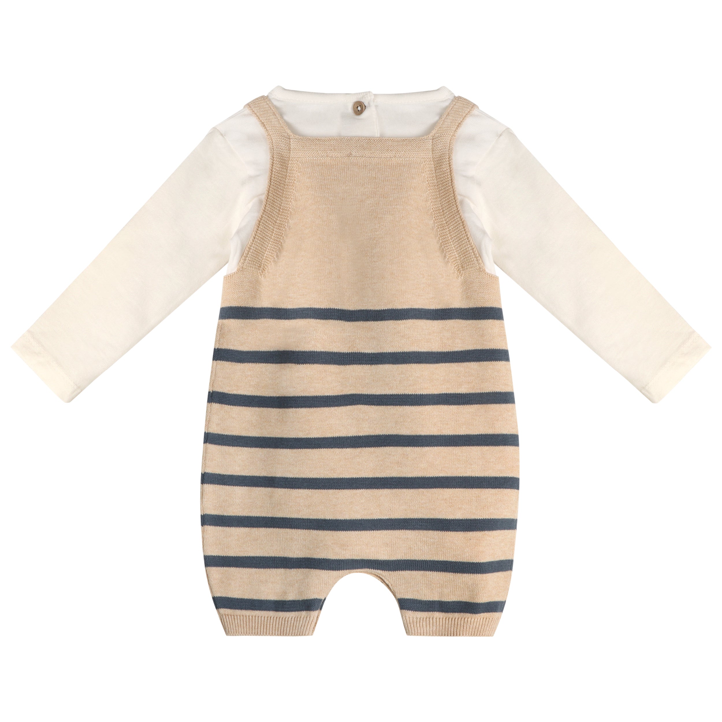 Crab Embroidered Knit Baby Romper Set (Organic Cotton)