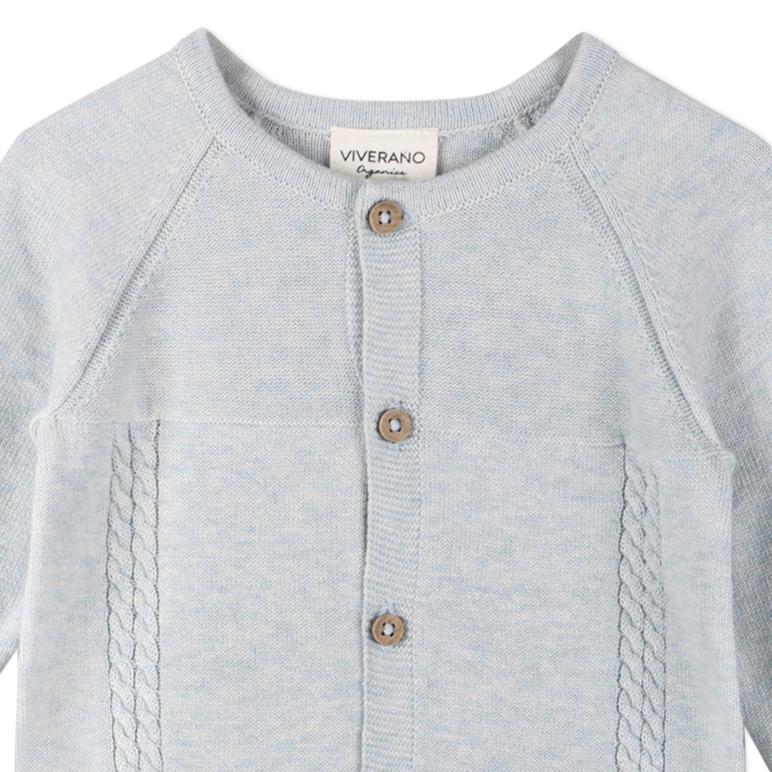 Pointelle Cable Knit Baby Jumpsuit (Organic Cotton)
