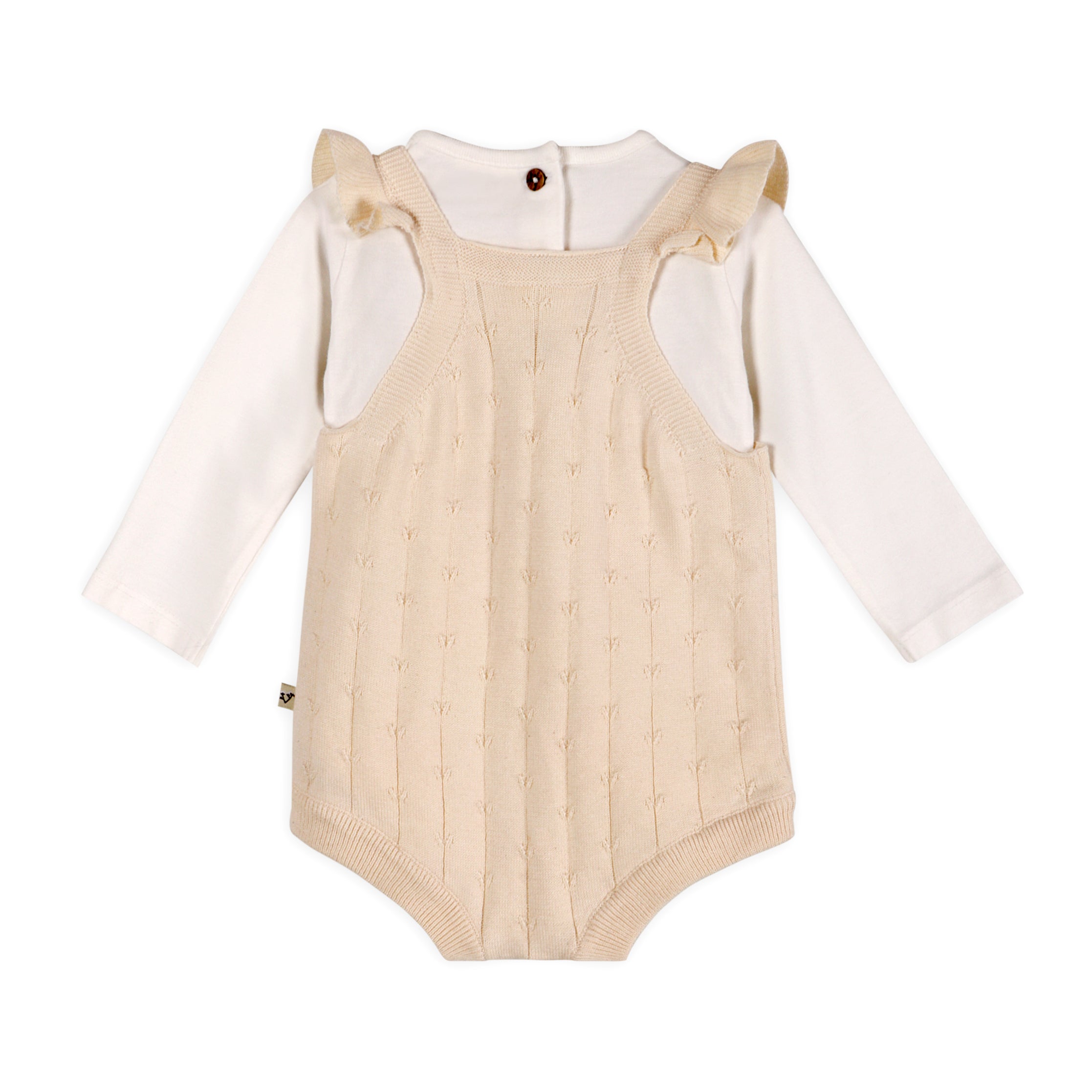 Sleeveless Ruffle Knit Baby Romper & Bodysuit SET (Organic Cotton)