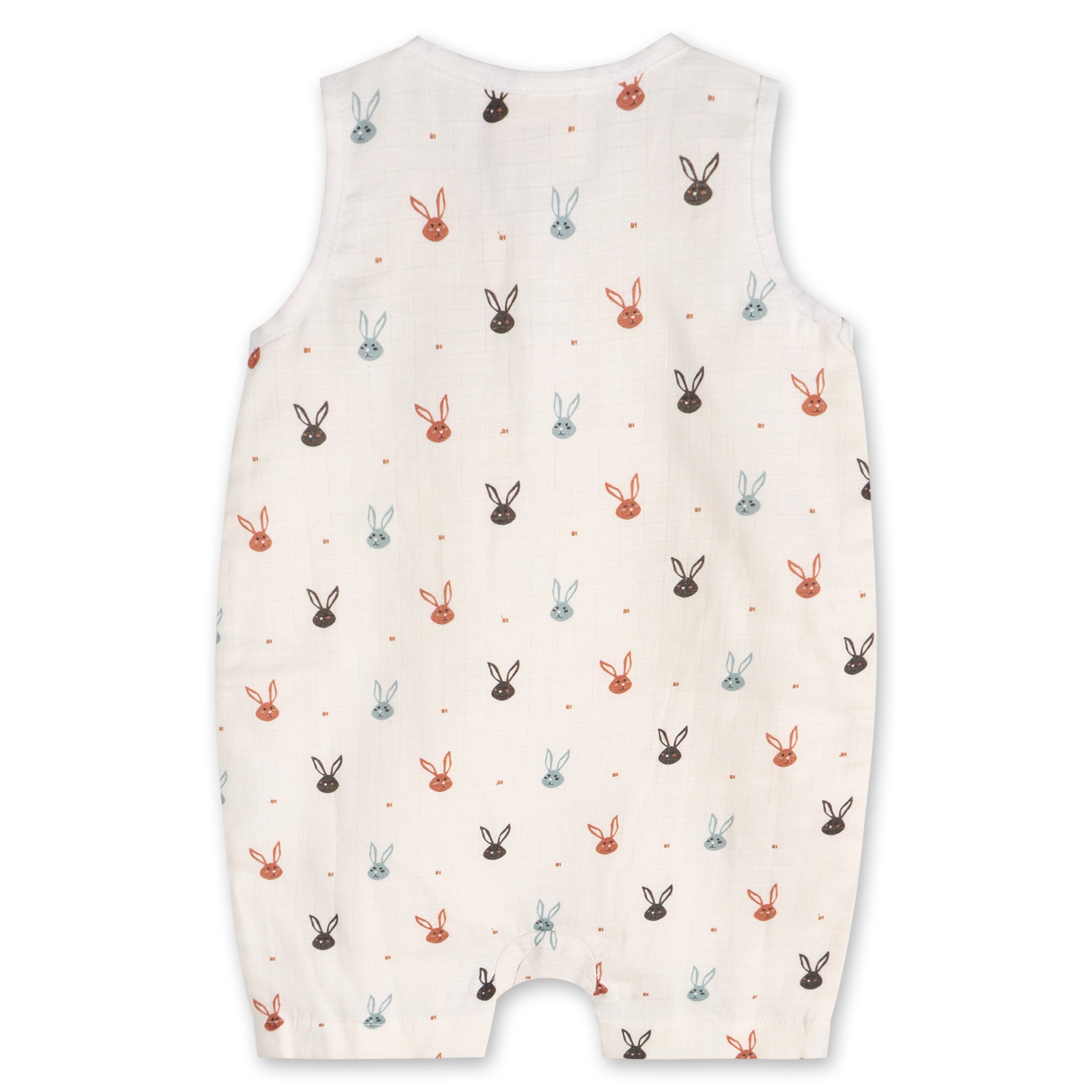 Mini Bunnies Baby Short Button Romper (Organic Muslin)