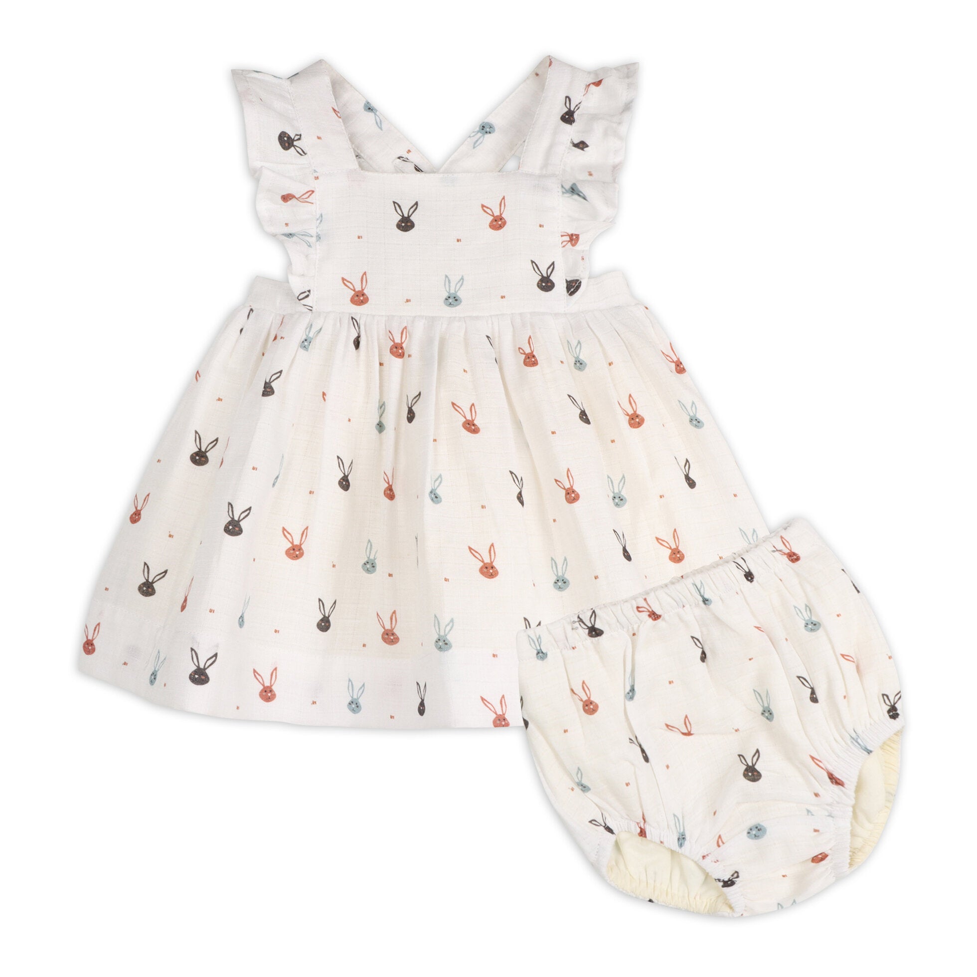 Mini Bunnies Baby Dress + Bloomer (Organic Muslin)
