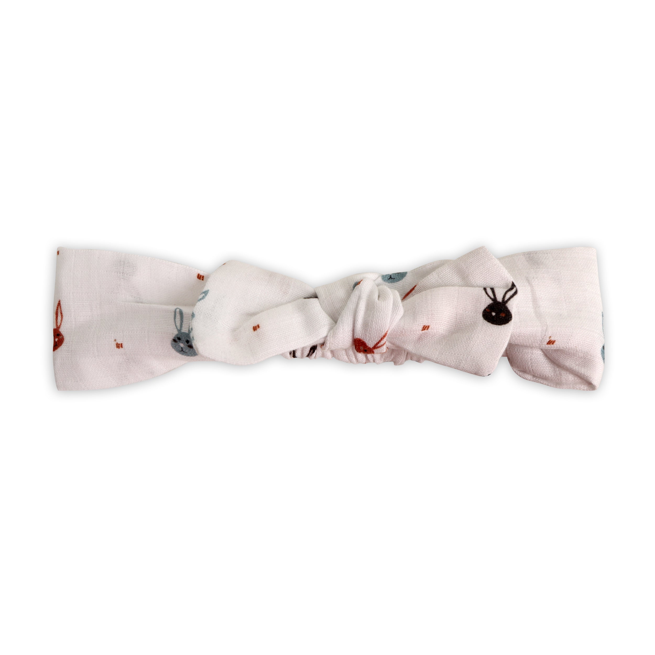 Mini Bunnies Strap & Ruffle Short Baby Romper + Headband (Organic Muslin)