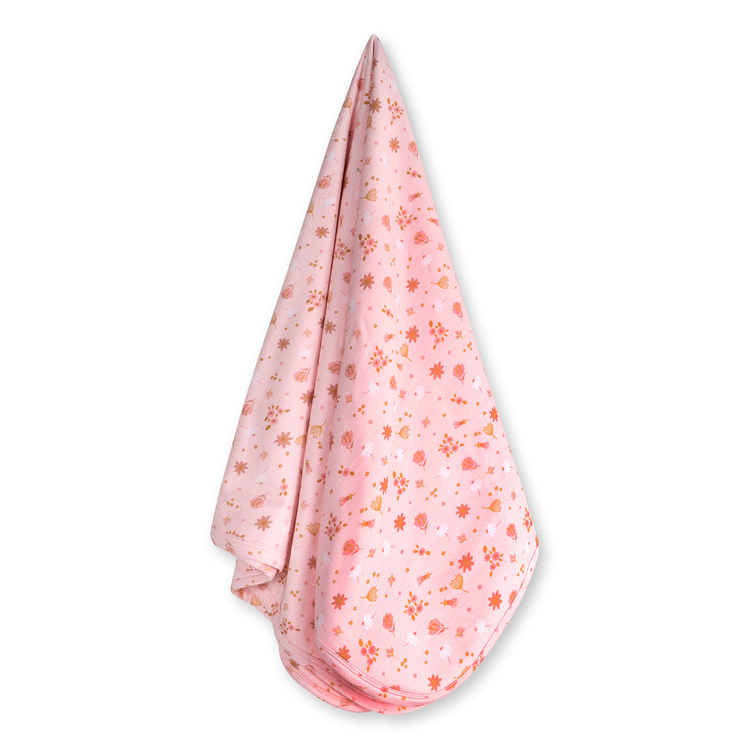 Pink Floral Reversible Baby Blanket (Organic Jersey)