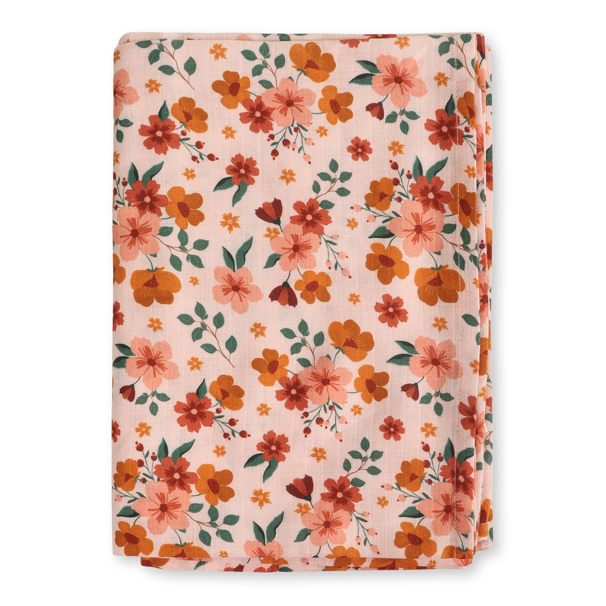 Summer Floral Baby Swaddle Blanket (Organic Muslin)