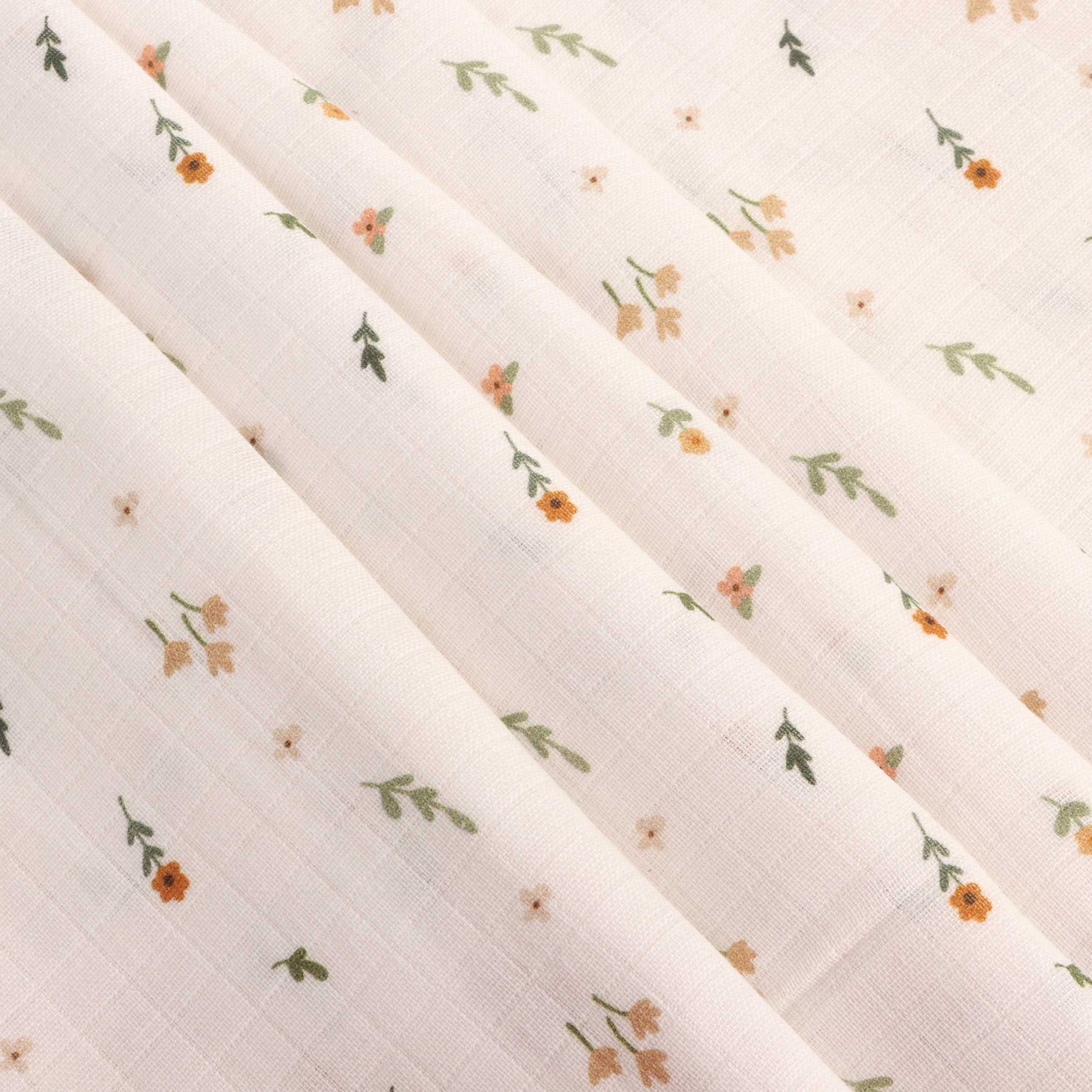 Boho Floral Baby Swaddle Blanket (Organic Muslin)