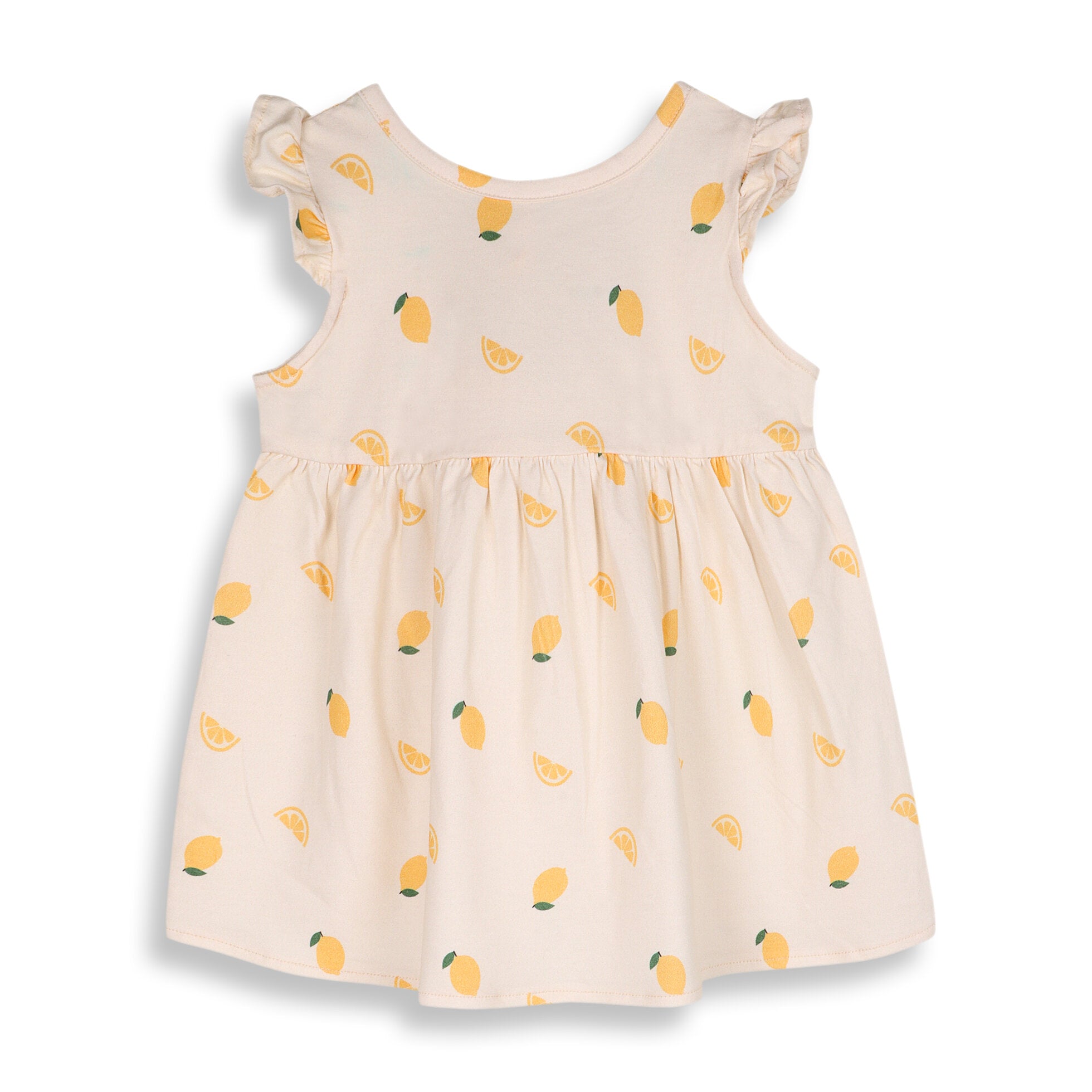 Lemon Baby Ruffle Dress + Bloomer Set (Organic Jersey)
