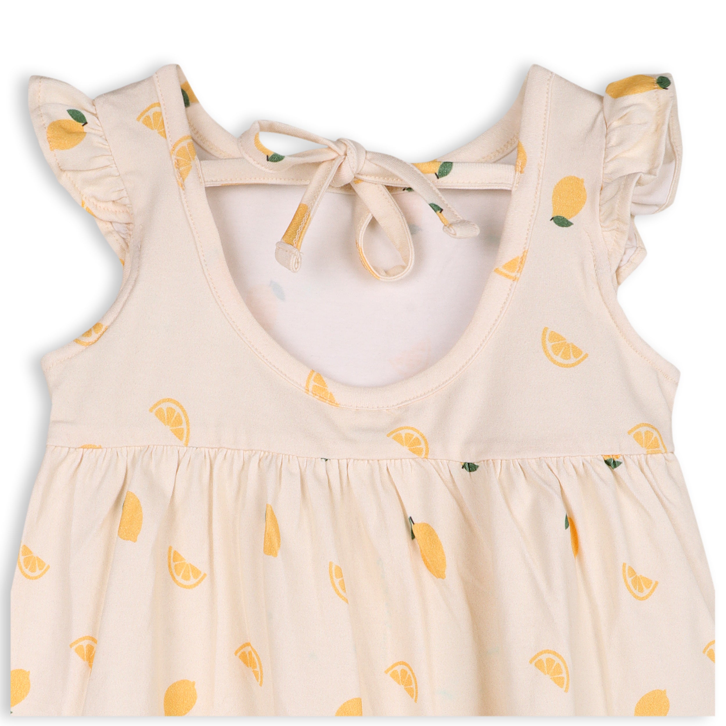 Lemon Baby Ruffle Dress + Bloomer Set (Organic Jersey)
