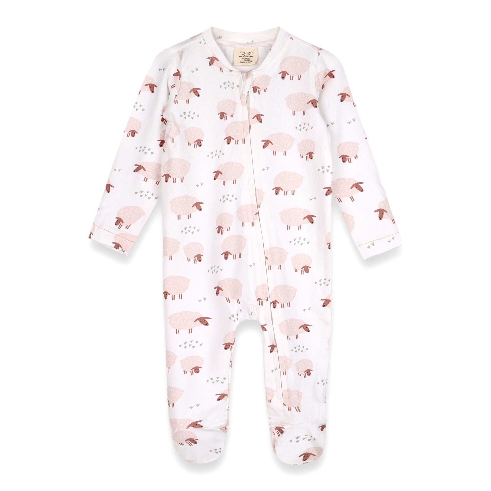 Sheep Zipper Baby Footie (Organic Jersey)