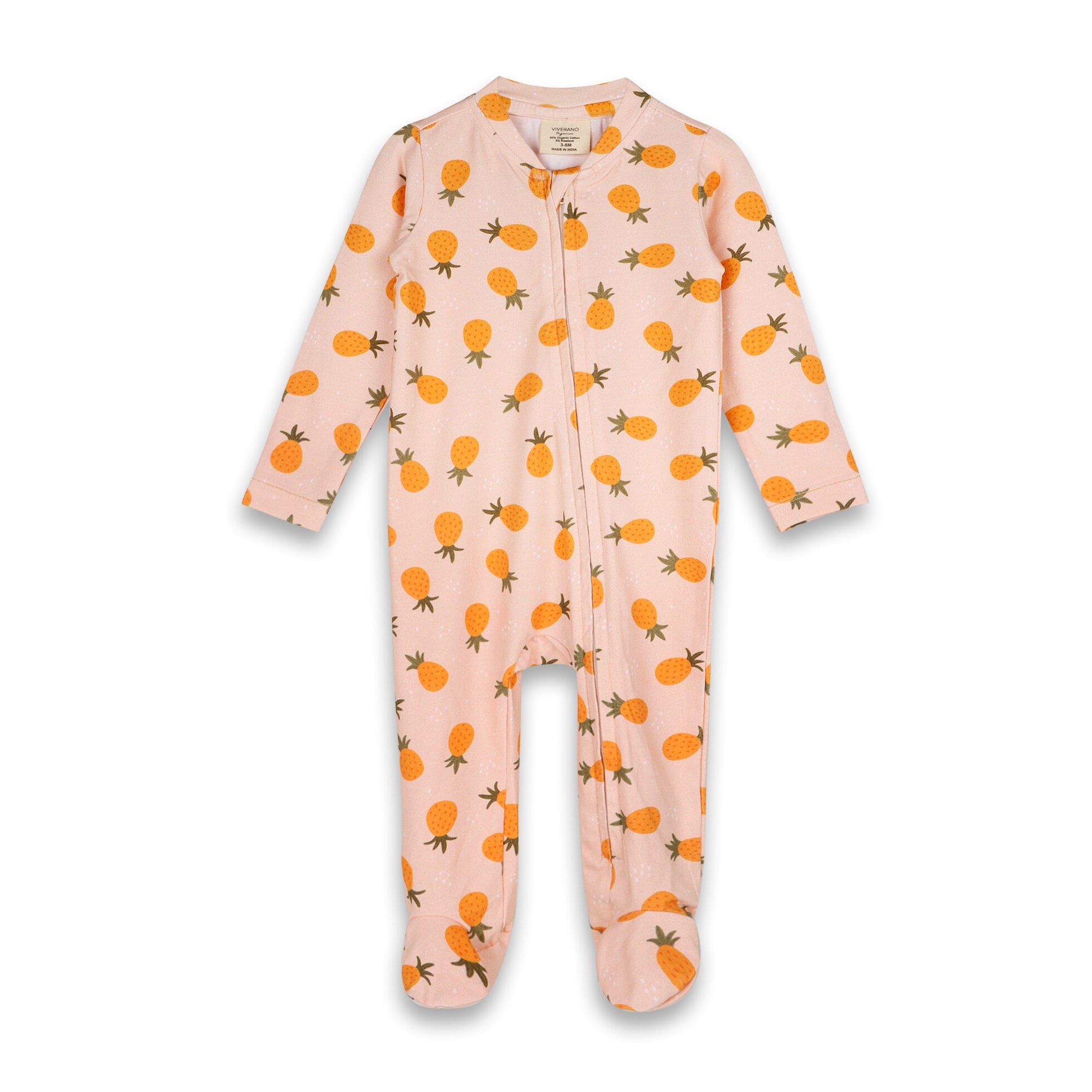 Pineapple Zipper Baby Footie (Organic Jersey)