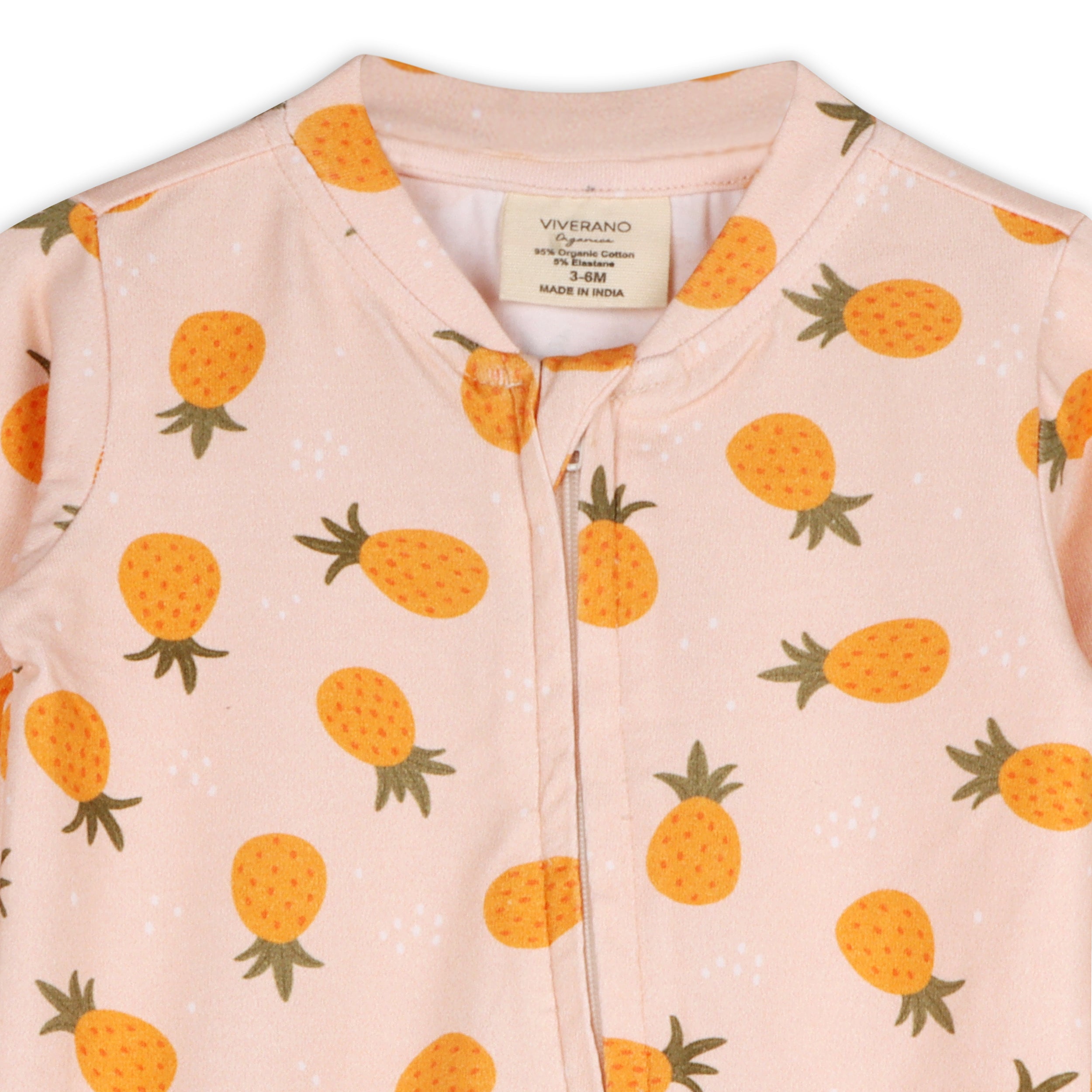 Pineapple Zipper Baby Footie (Organic Jersey)