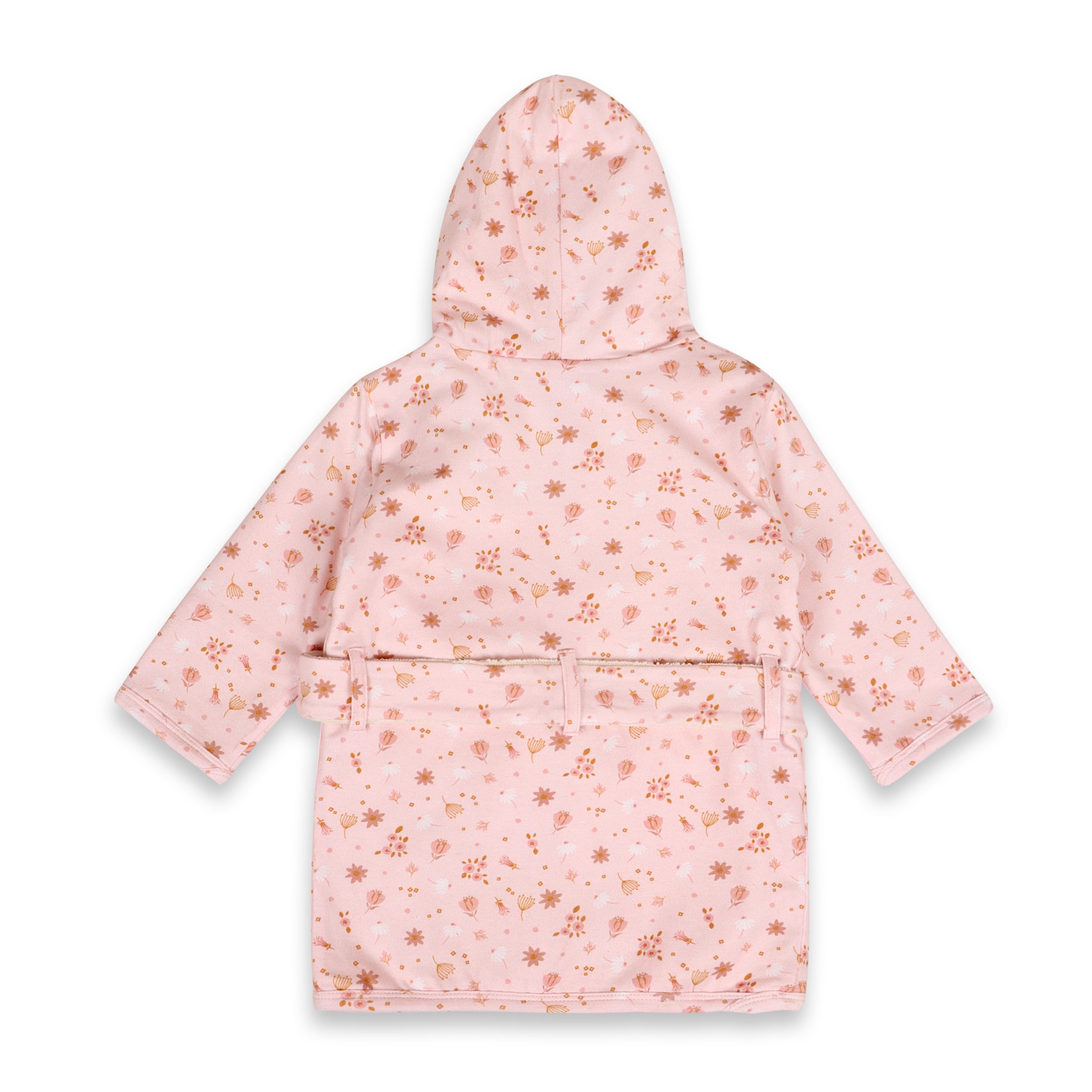 Pink Floral Baby Hooded Bathrobe (Organic Jersey)