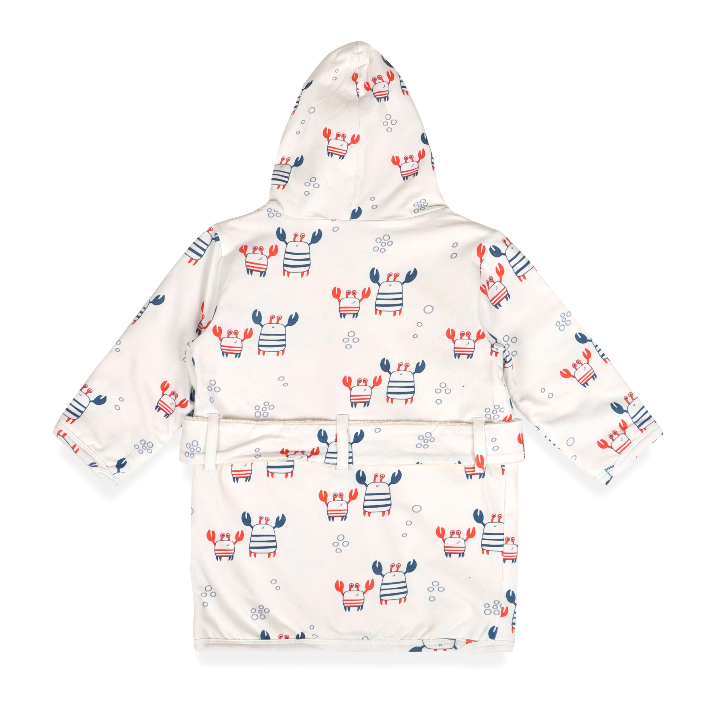 Nautical Crab Baby Hooded Bathrobe (Organic Jersey)