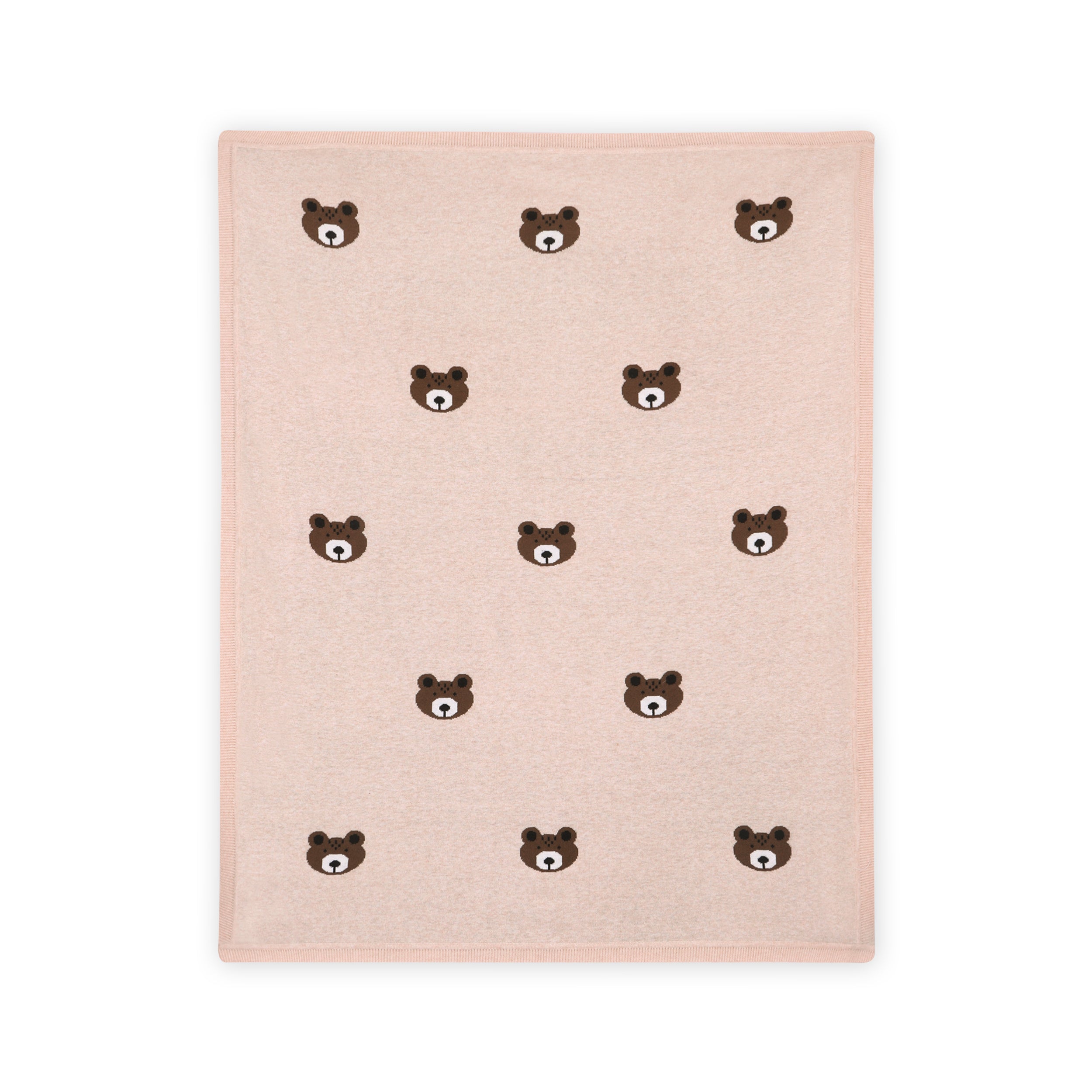 Brown Bear - Organic Cotton Jacquard Knit Baby Blanket