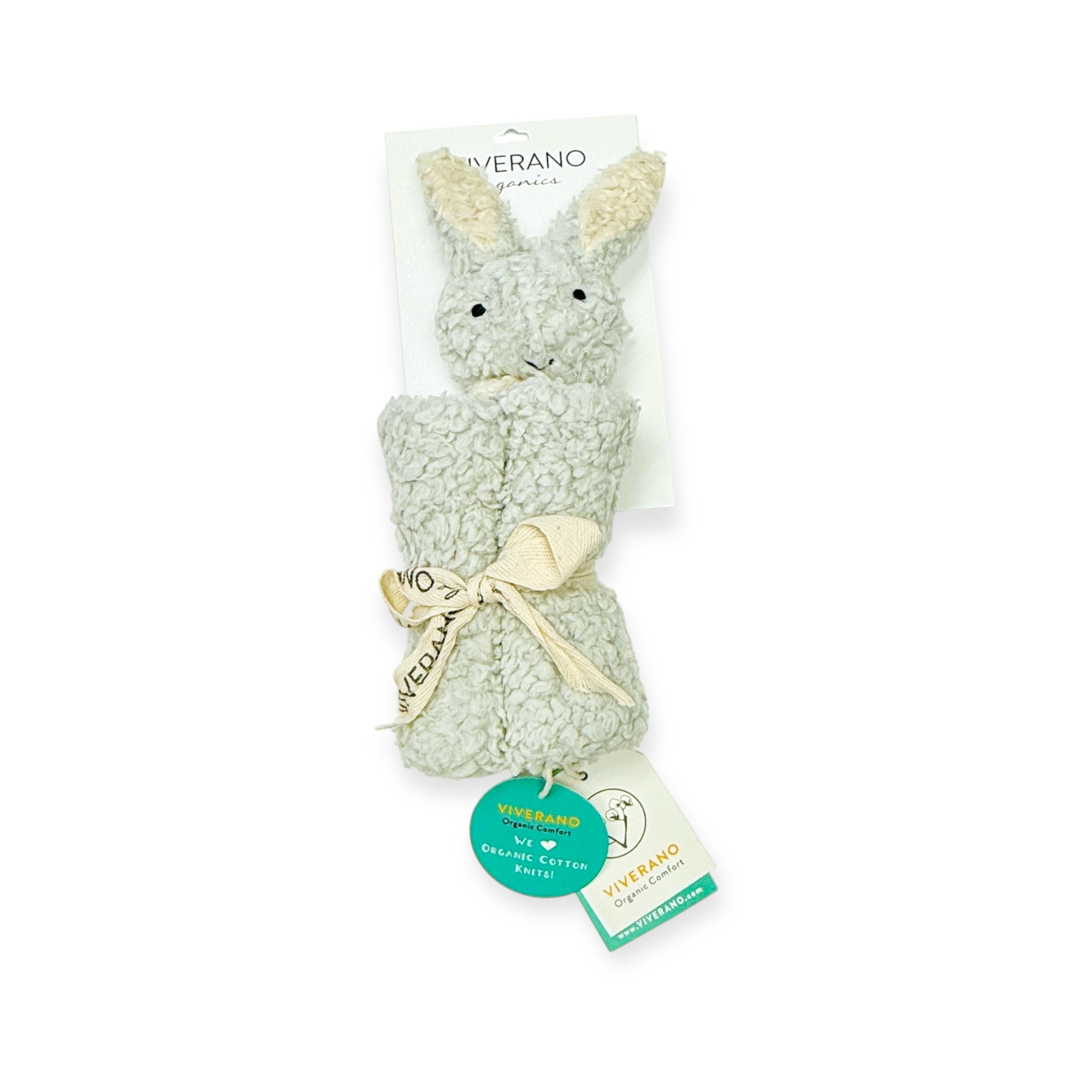BUNNY - Organic SHERPA Lovey Baby Security Blanket Cuddle Cloth