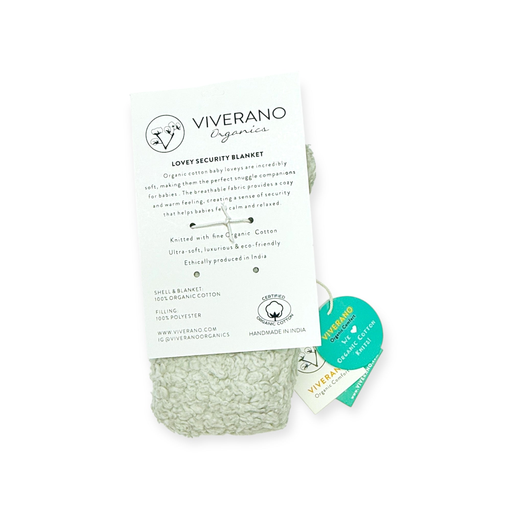 ELEPHANT - Organic SHERPA Lovey Baby Security Blanket Cuddle Cloth