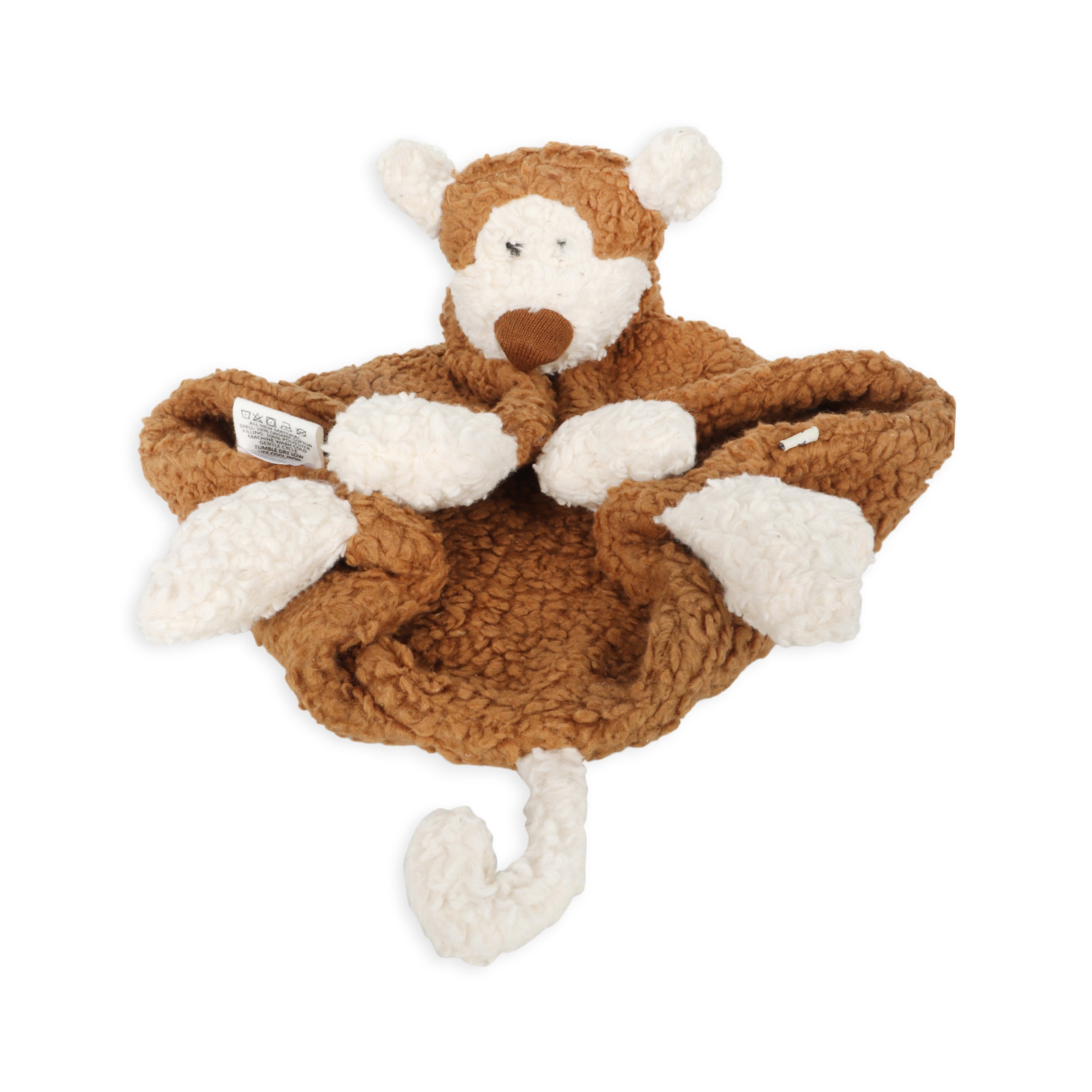 MONKEY - Organic SHERPA Lovey Baby Security Blanket Cuddle Cloth
