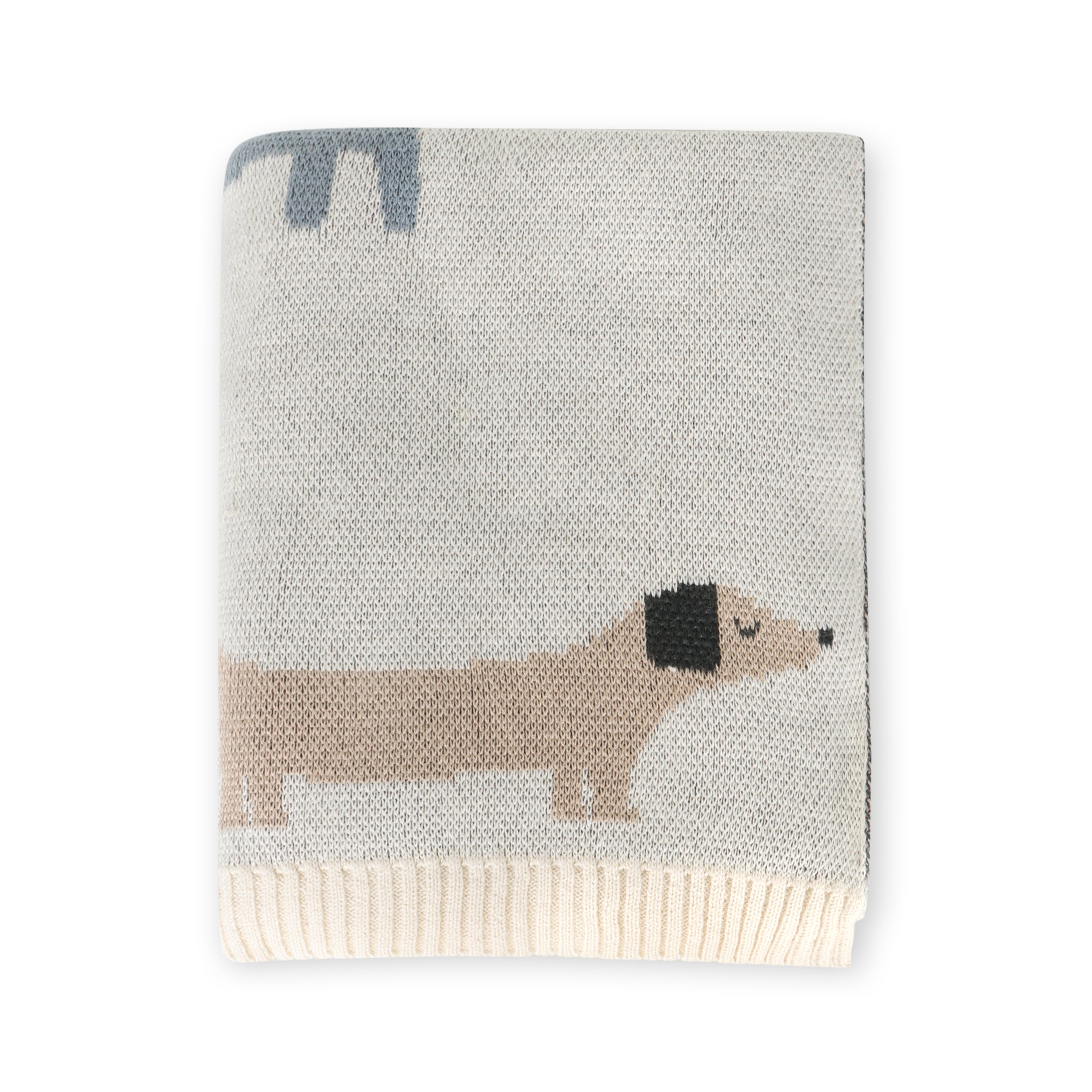 Buddy Dogs- Jacquard Sweater Knit Organic Cotton Baby Blankets by Viverano