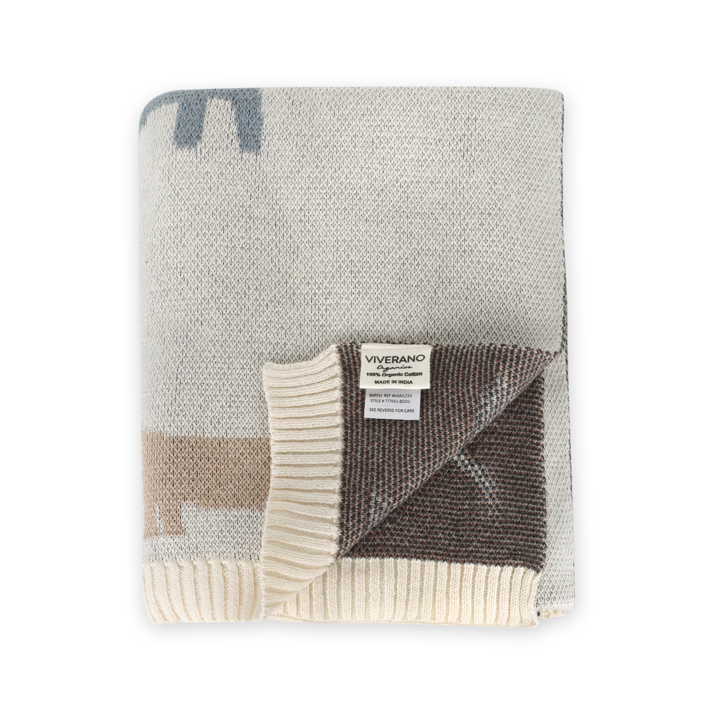 Buddy Dogs- Jacquard Sweater Knit Organic Cotton Baby Blankets by Viverano