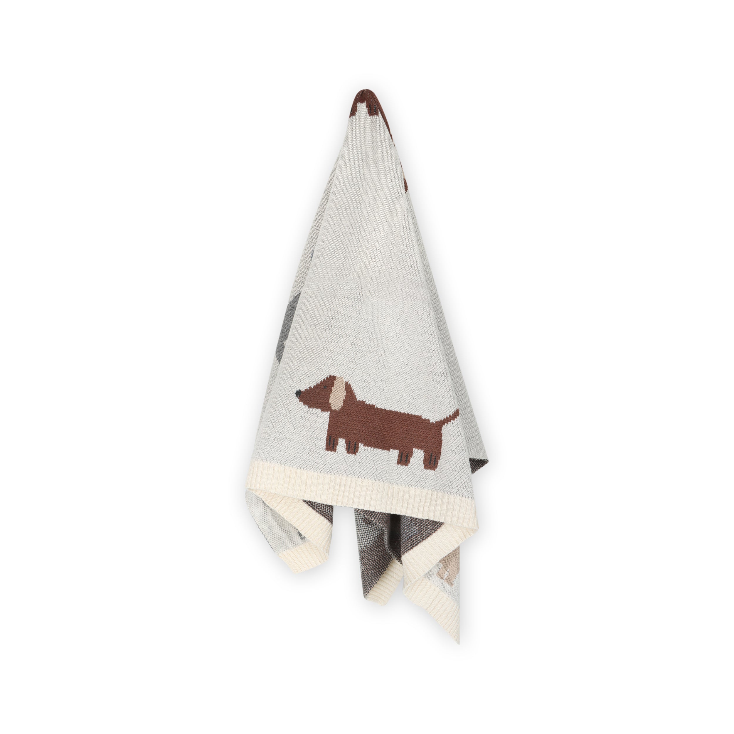 Buddy Dogs- Jacquard Sweater Knit Organic Cotton Baby Blankets by Viverano