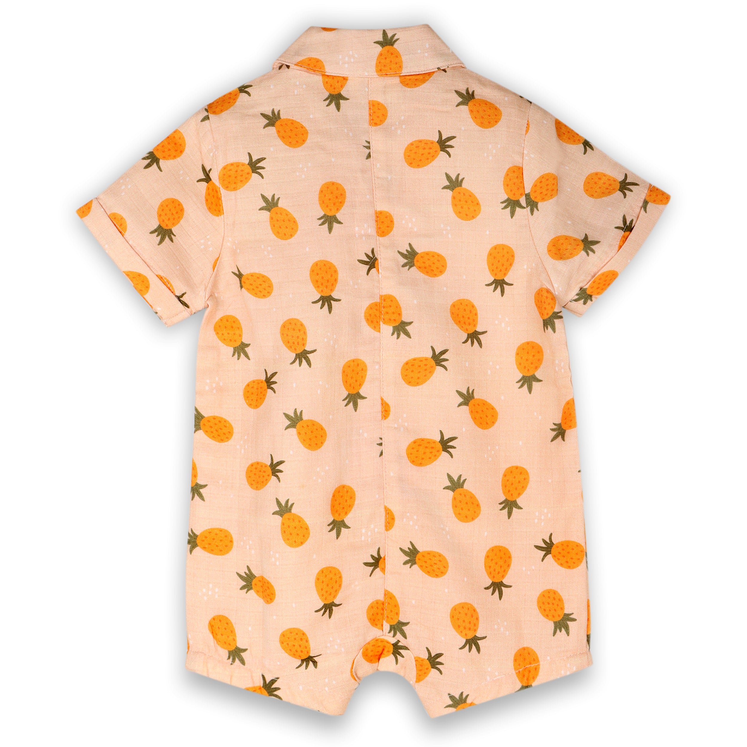 pineapple Button Playsuit Baby Romper (Organic Muslin)