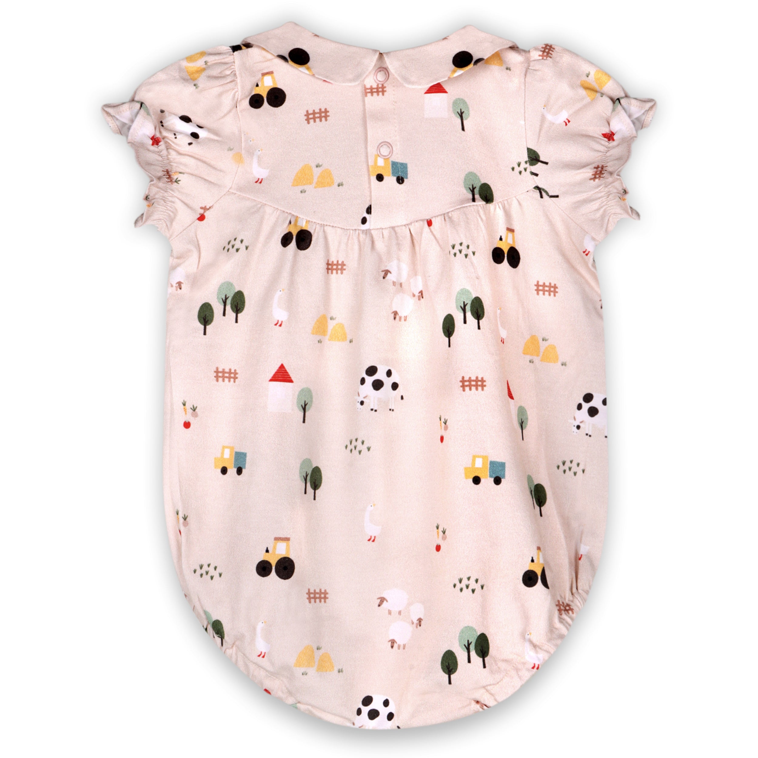 Farm Peter Pan Collar Baby Bubble Romper (Organic Jersey)