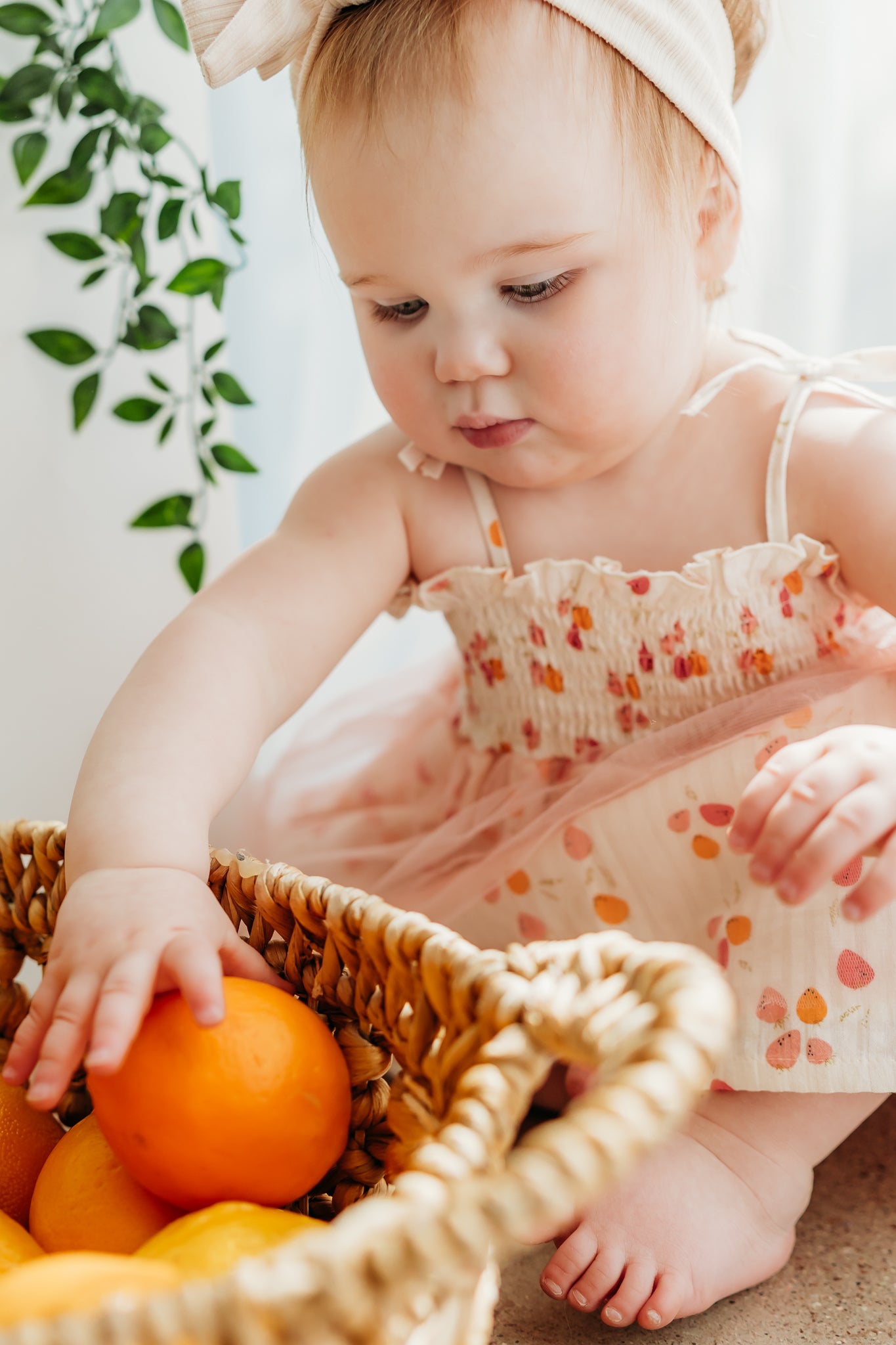 Taya Fruit Smocked Baby Tutu Dress + Bloomer (Organic Cotton)
