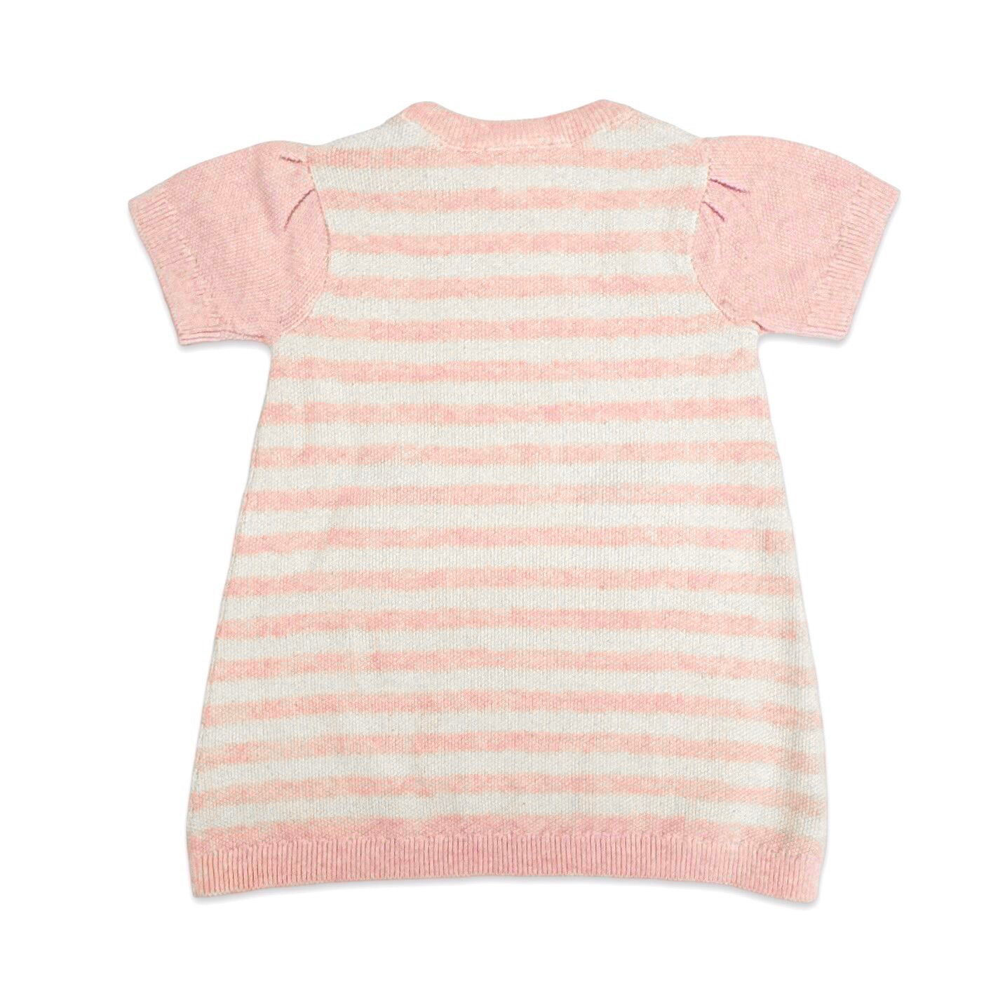 Happy Lemons Applique Short Sleeve Baby Knit Dress (Organic Cotton)