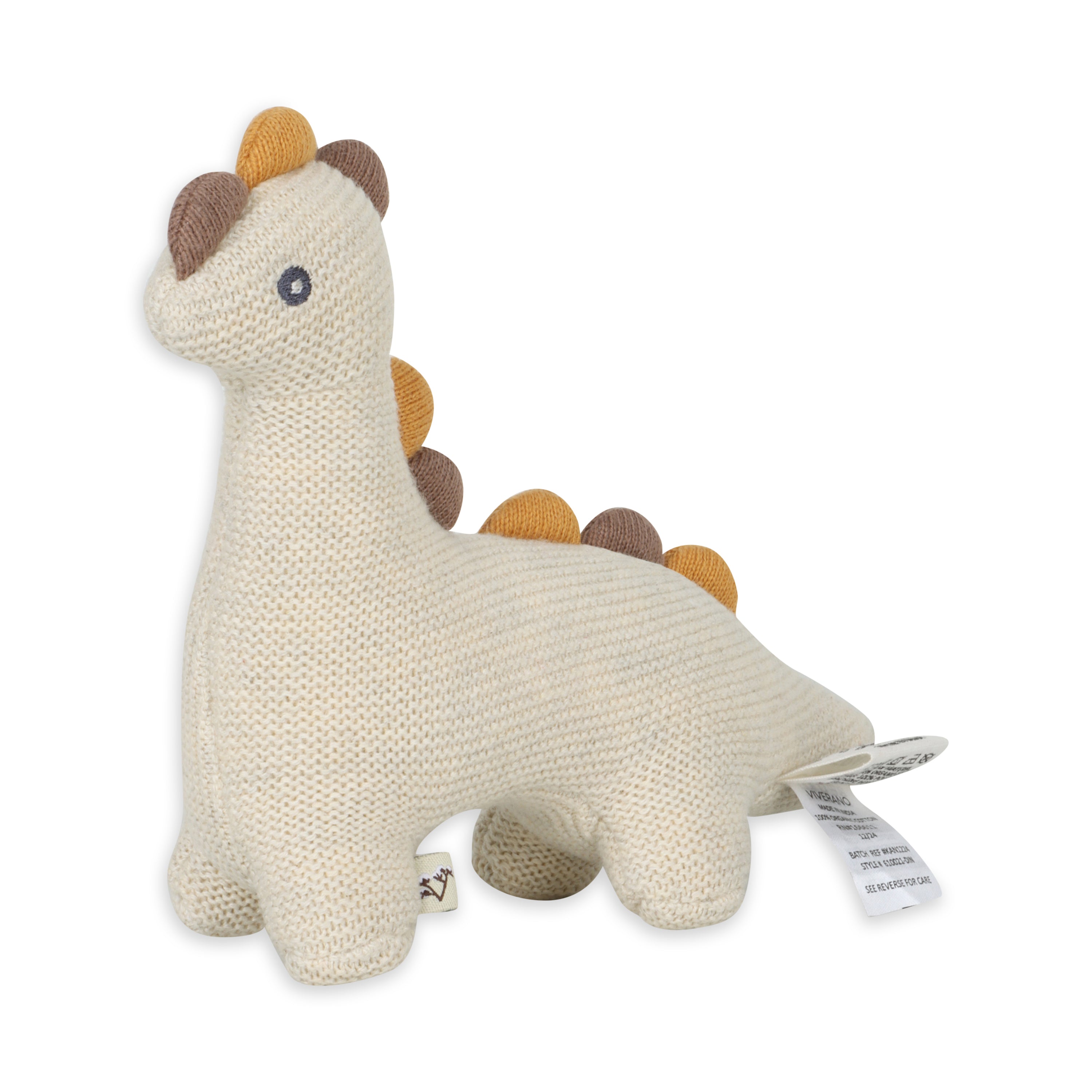 Dino Knit Stuffed Animal Baby Toy (Organic Cotton)