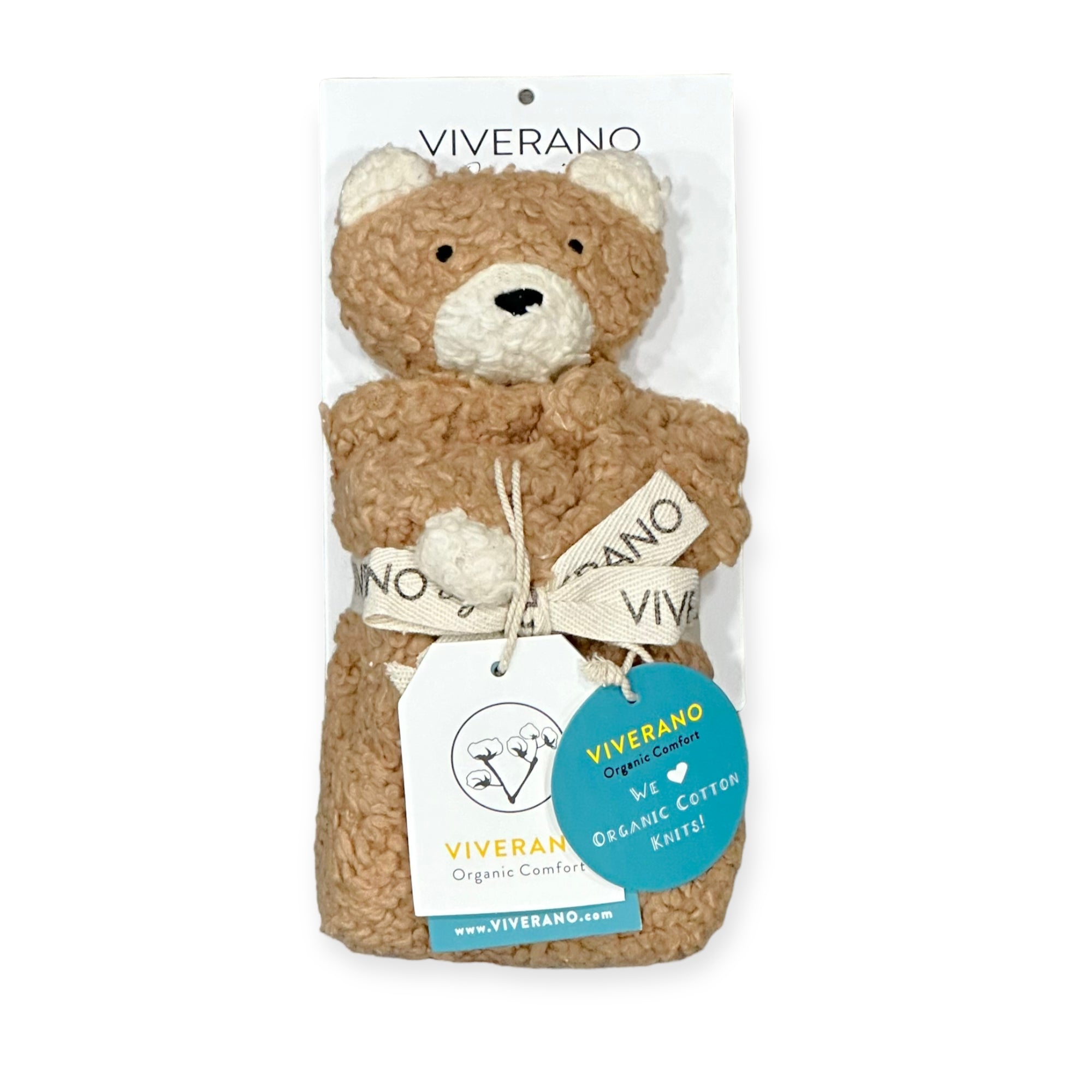BEAR - Organic SHERPA Lovey Baby Security Blanket Cuddle Cloth (Packaged)