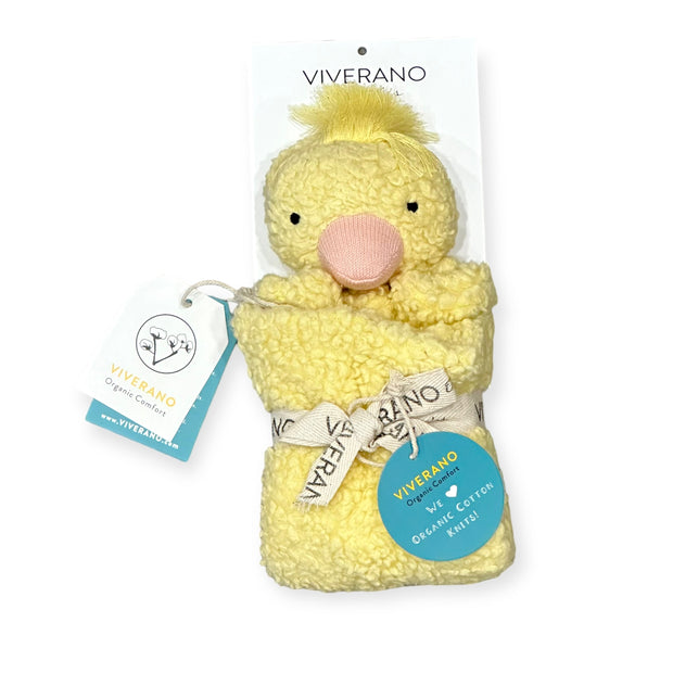 DUCKLING - Organic SHERPA Lovey Baby Security Blanket Cuddle Cloth
