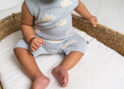 Clouds Jacquard Knit Baby Romper (Organic Cotton)