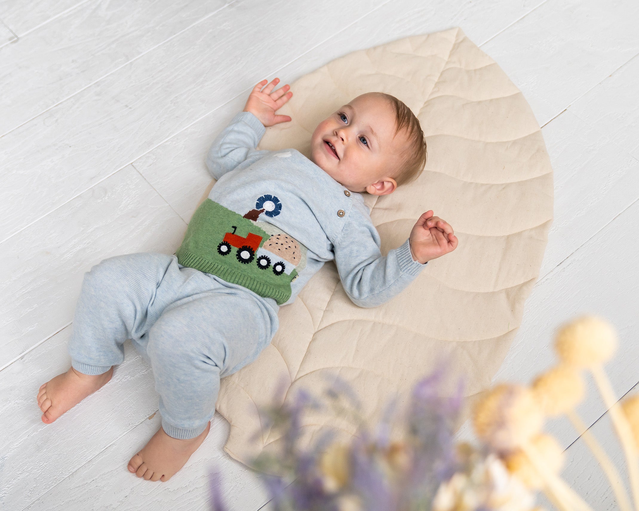 Farm Jacquard Knit Baby Pullover (Organic Cotton)