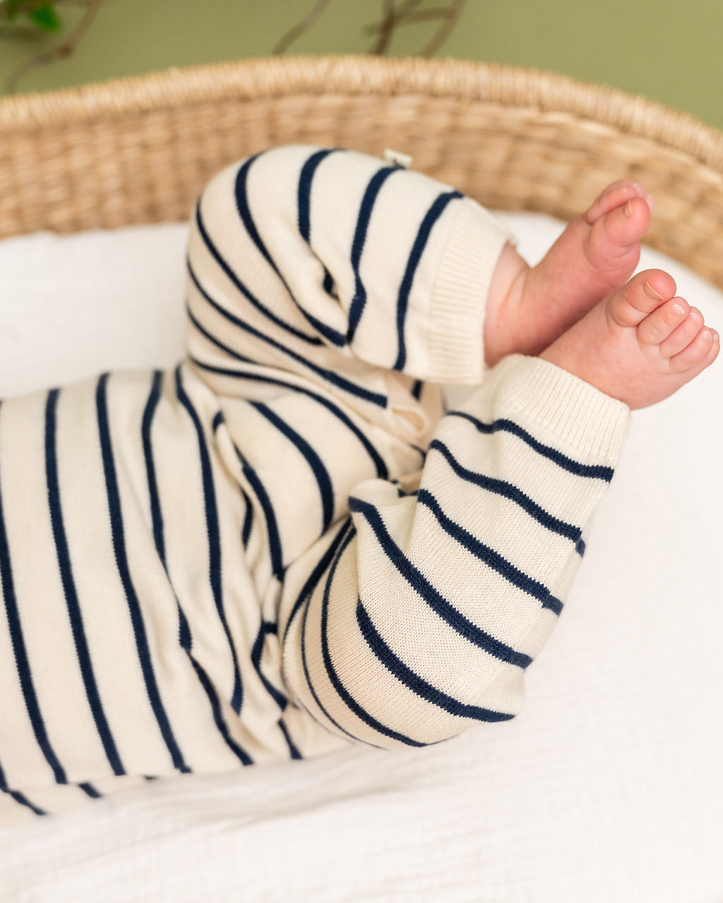 Sailboat Embroidered Knit Short Sleeve Baby Jumpsuit (Organic Cotton)