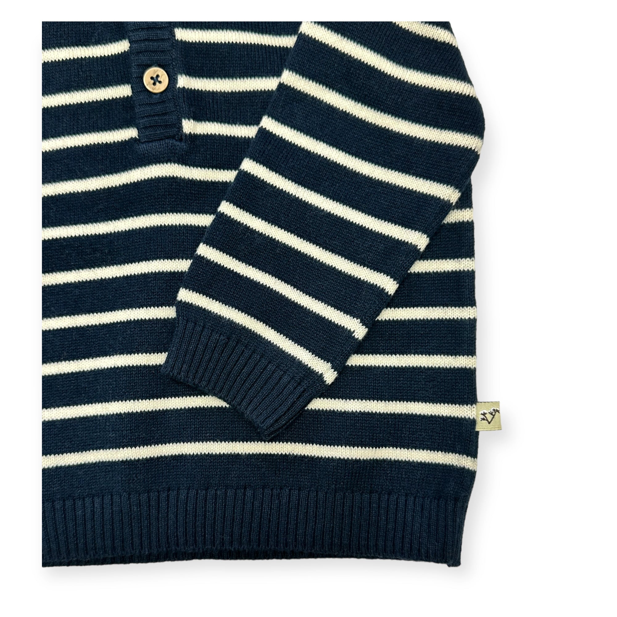 Stripe Hooded Sweater Knit Baby Pullover