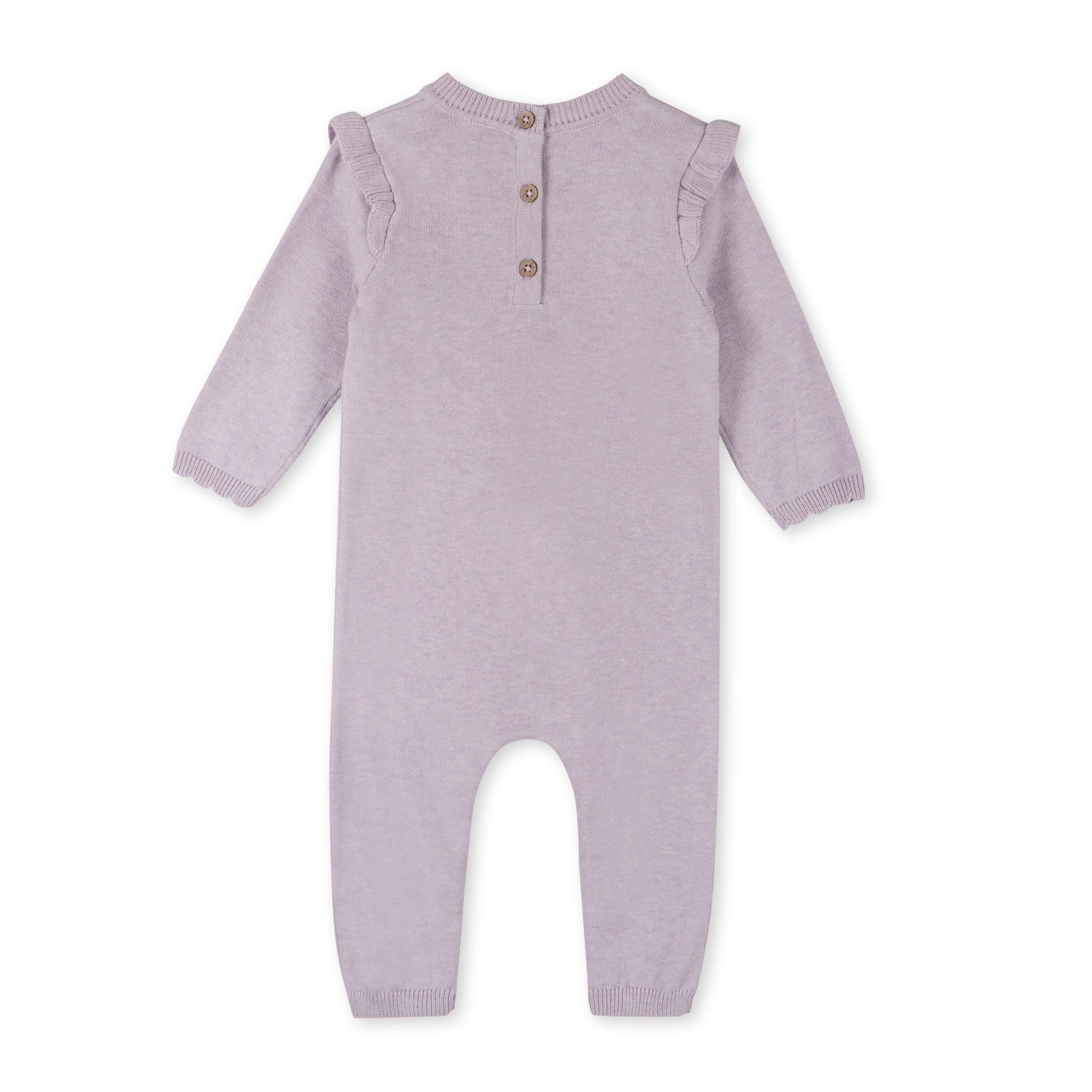 Hearts Jacquard Knit Baby Coverall Jumpsuit (Organic Cotton)