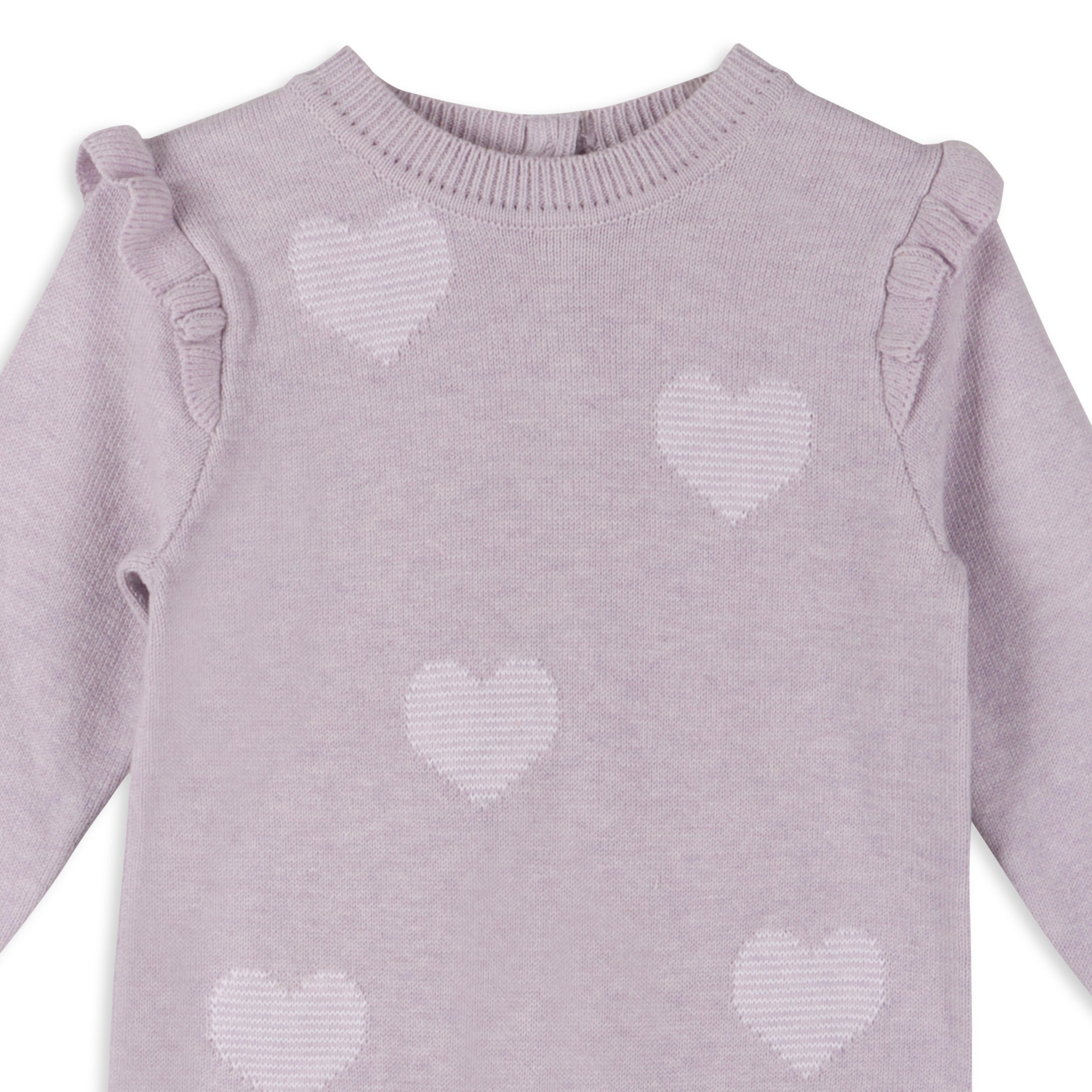 Hearts Jacquard Knit Baby Coverall Jumpsuit (Organic Cotton)