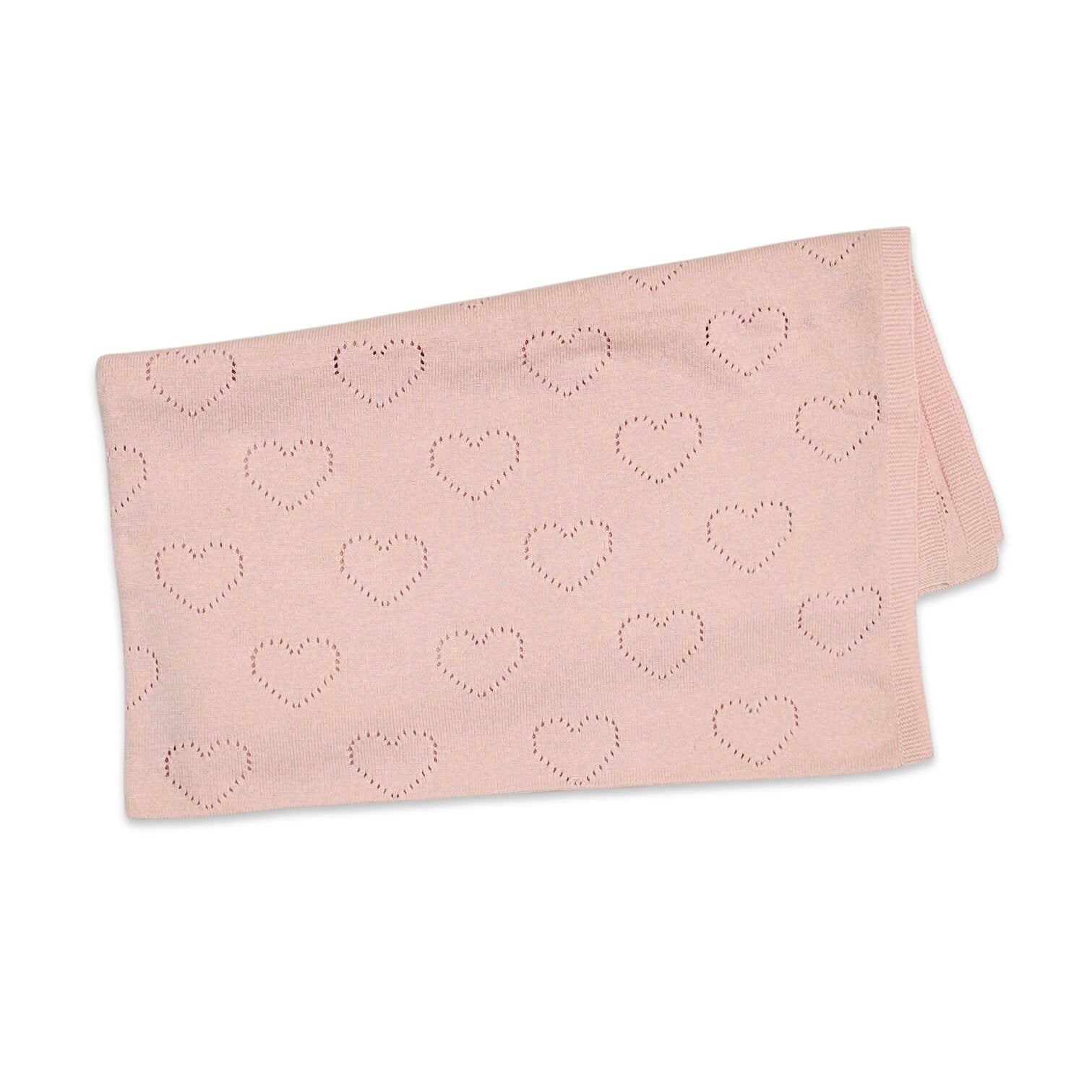 Love Hearts - Organic Cotton Pointelle Knit Baby Blanket