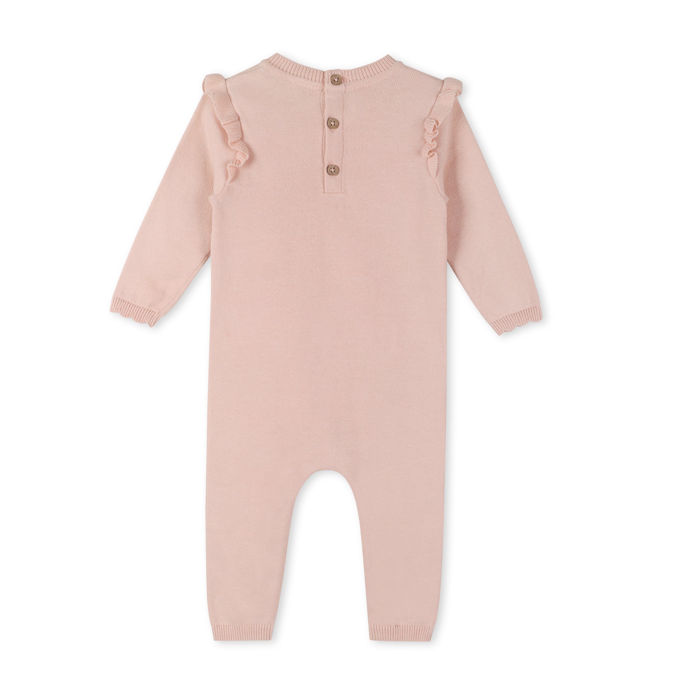Hearts Jacquard Knit Baby Coverall Jumpsuit (Organic Cotton)