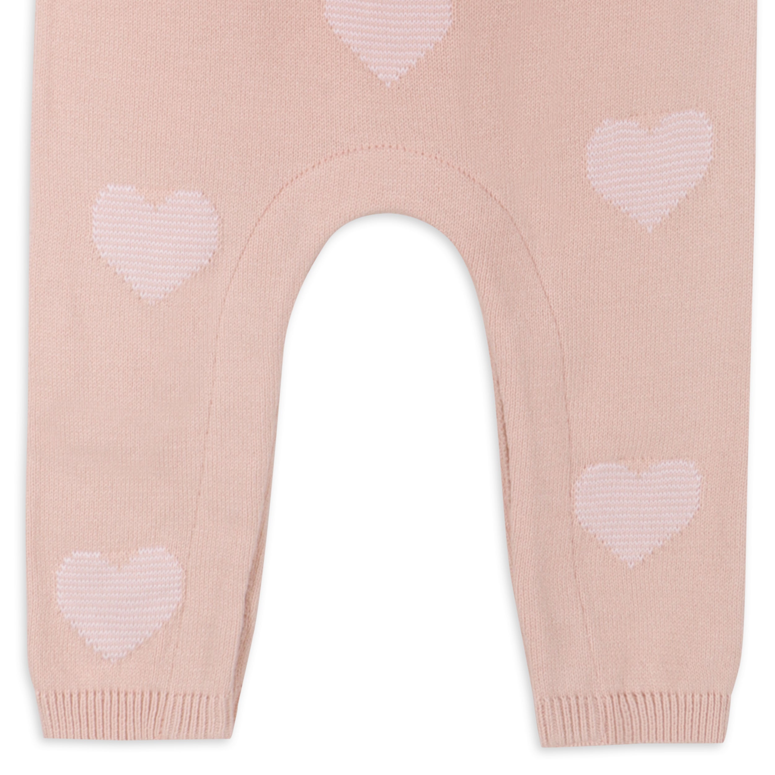 Hearts Jacquard Knit Baby Coverall Jumpsuit (Organic Cotton)