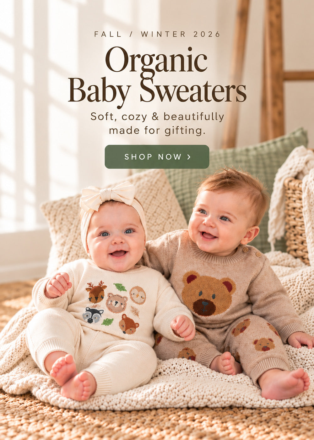 Viverano organic cotton baby sweaters and knit outfits – Fall Winter 2026
