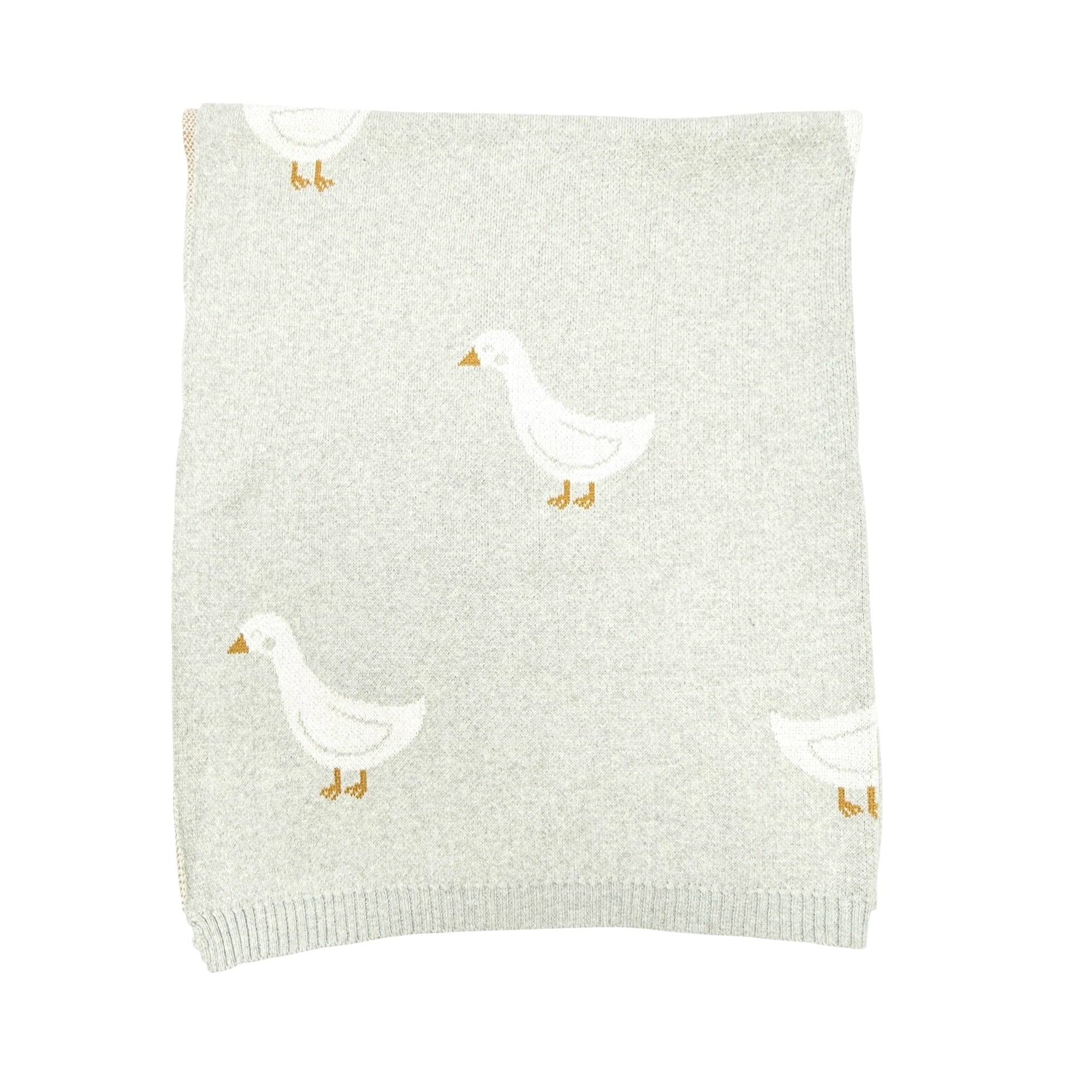 Duck Waddle - Jacquard Sweater Knit Baby Blanket (Organic Cotton)