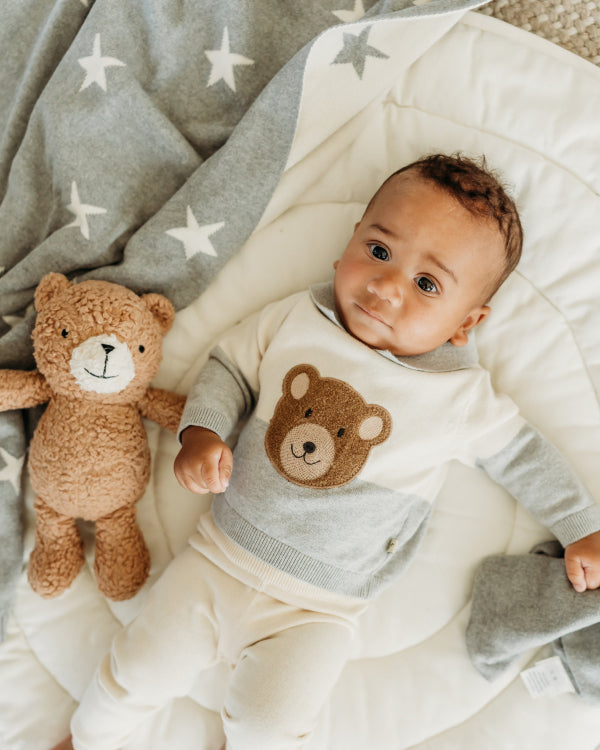 Stars - Reversible Sweater Knit Baby Blankets (Organic Cotton)