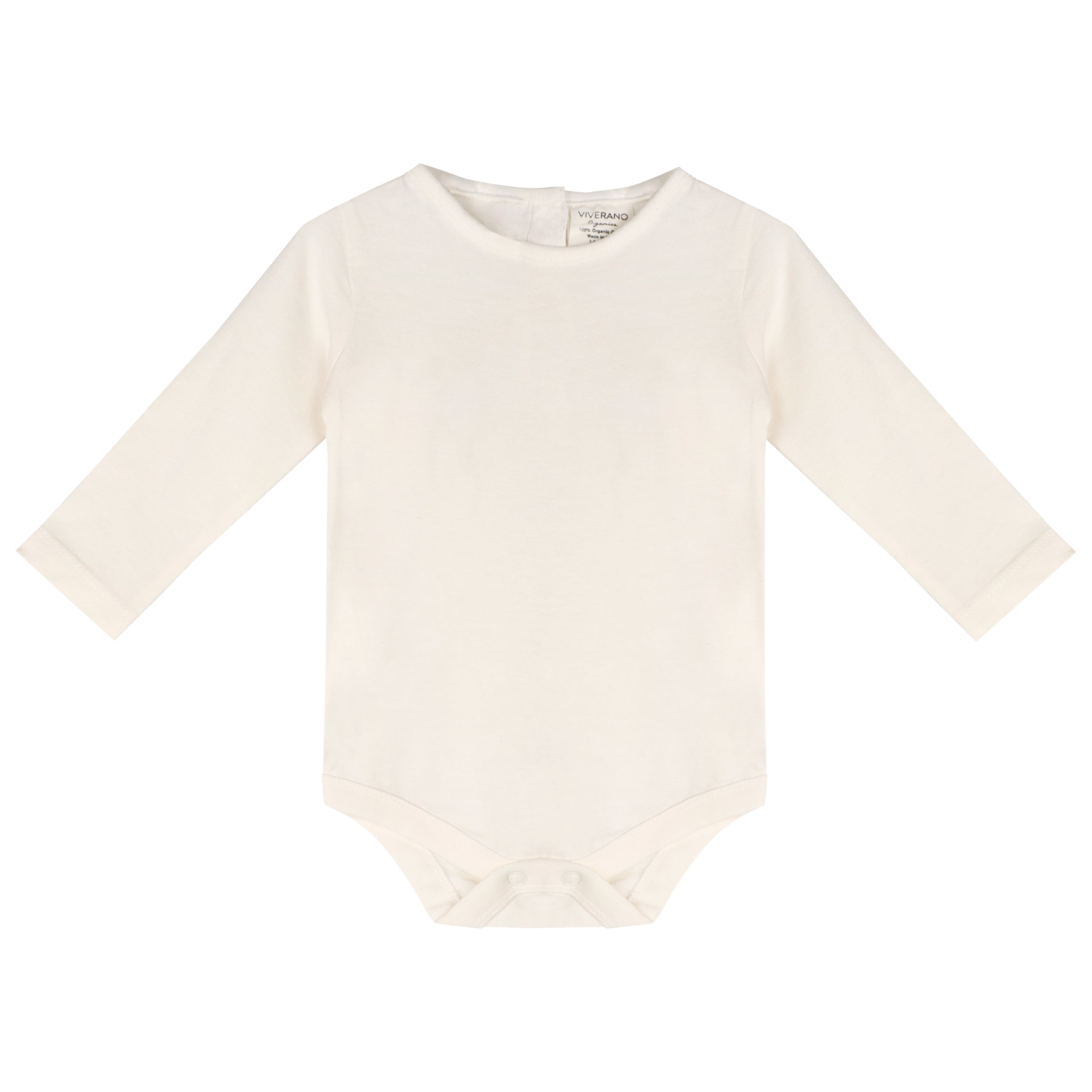 Organic Cotton Long Sleeve Baby Bodysuit Romper - Front